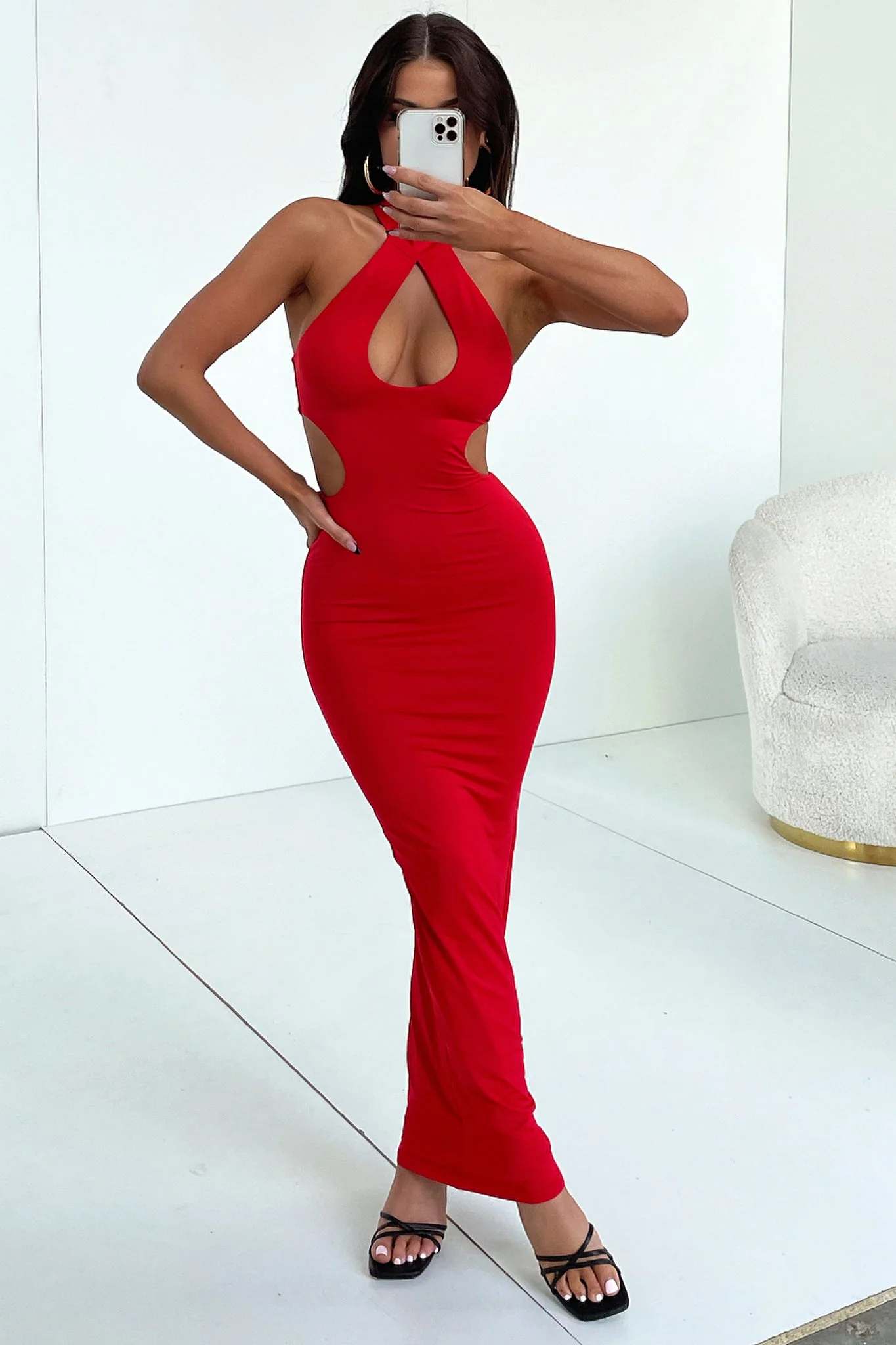 Gianna Maxi Dress - Red - XNAUWBI