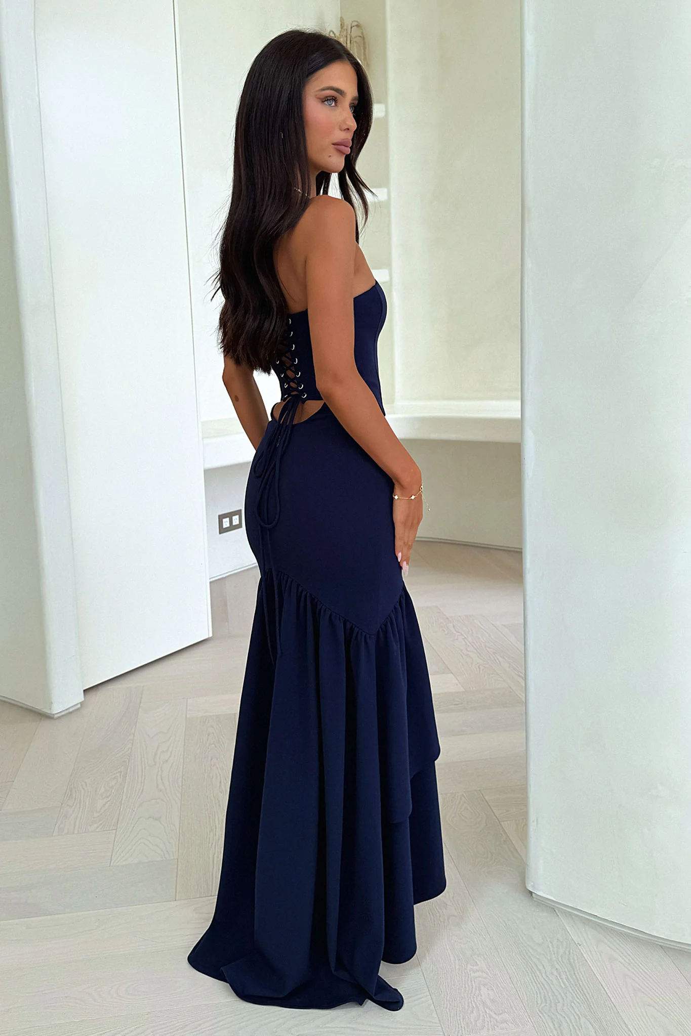 Thalassa Strapless Corset Maxi Dress - Navy - XNAUWBI
