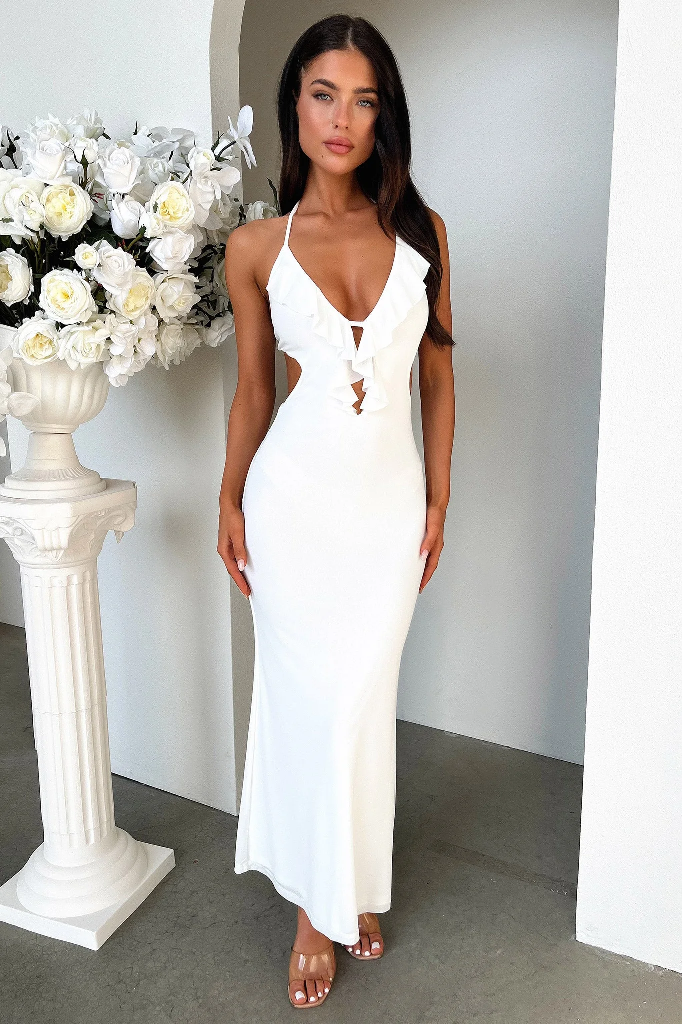 Zaric Maxi Dress - White - XNAUWBI