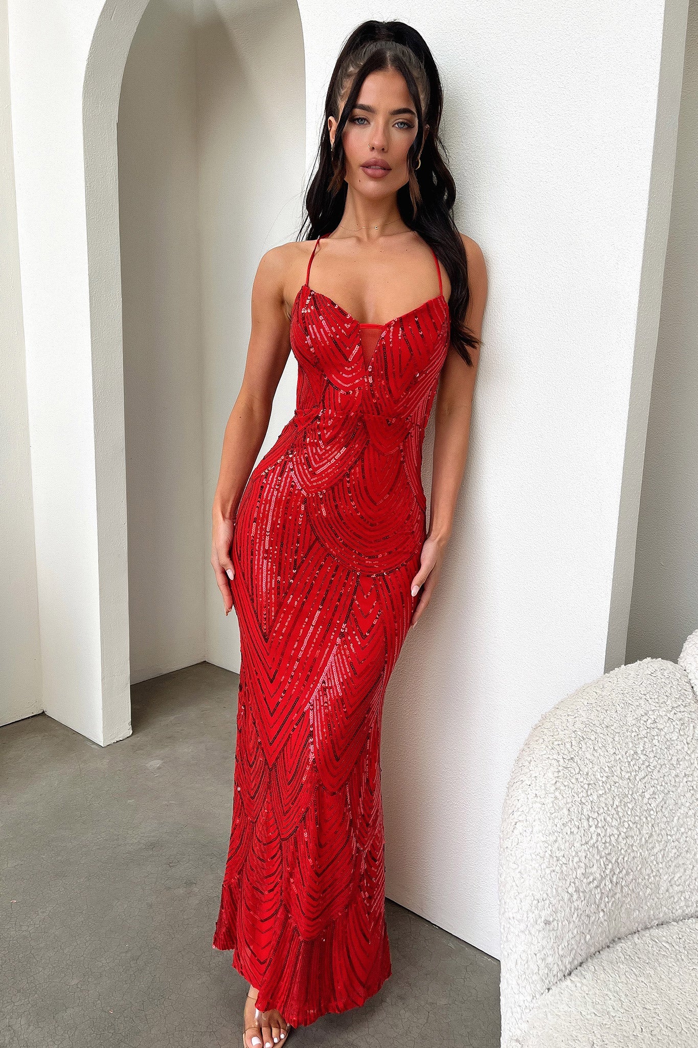 Nolan Maxi Dress - Red - XNAUWBI