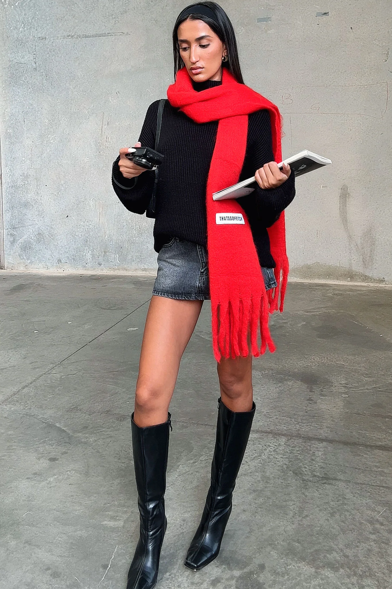 Cinzia Scarf - Red - XNAUWBI