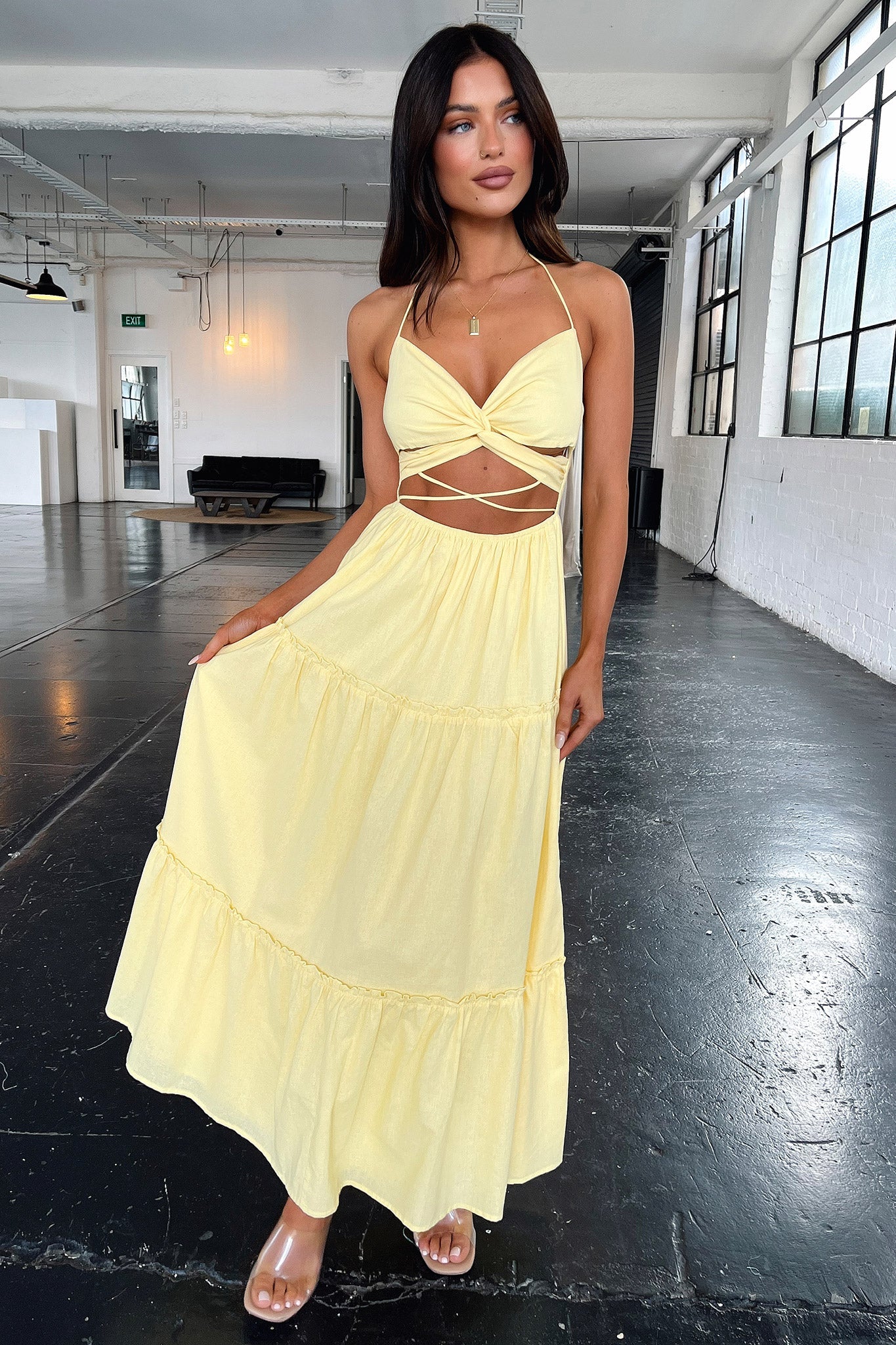 Lucy Maxi Dress - Yellow - XNAUWBI