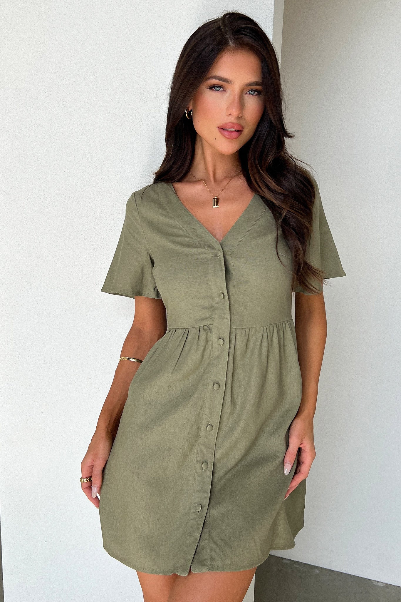 Breena Dress - Sage - XNAUWBI
