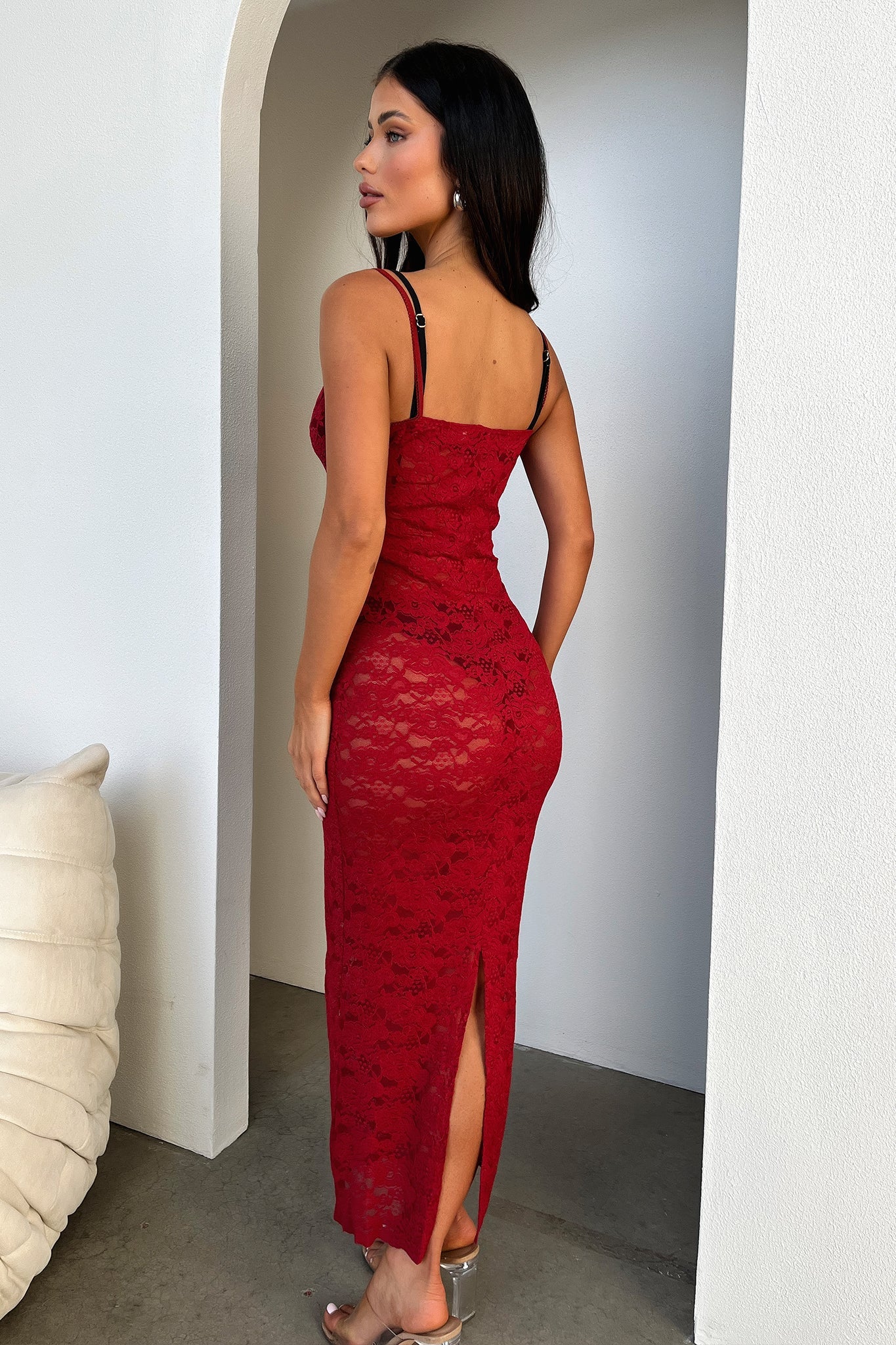 Destiny Midi Dress - Red - XNAUWBI