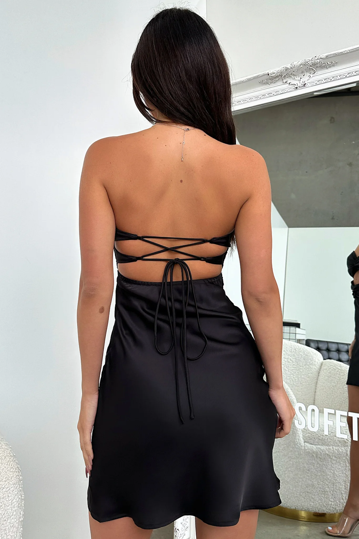 Hope Strapless Mini Dress - Black - XNAUWBI