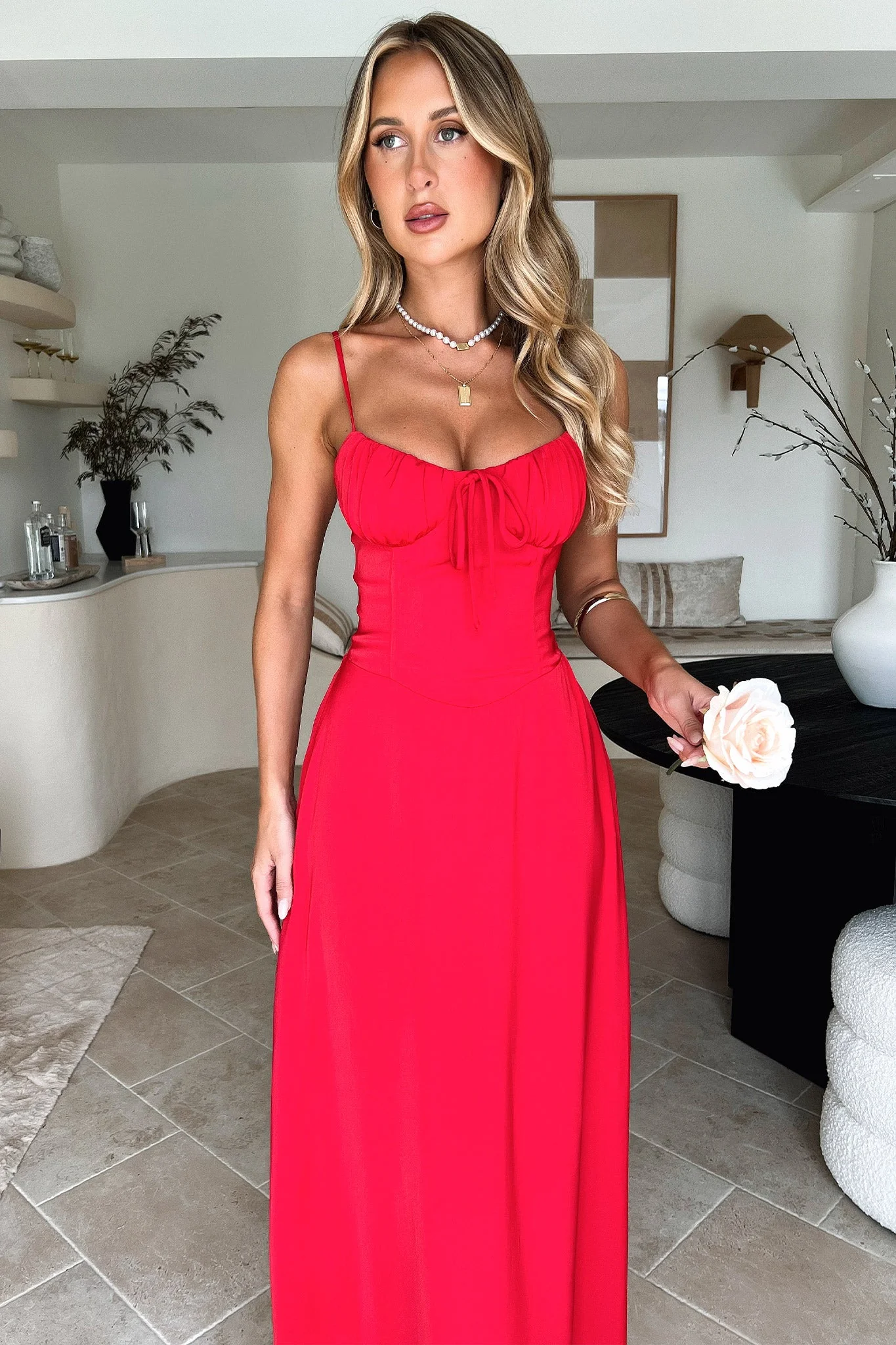 Magdalena Maxi Dress - Red - XNAUWBI