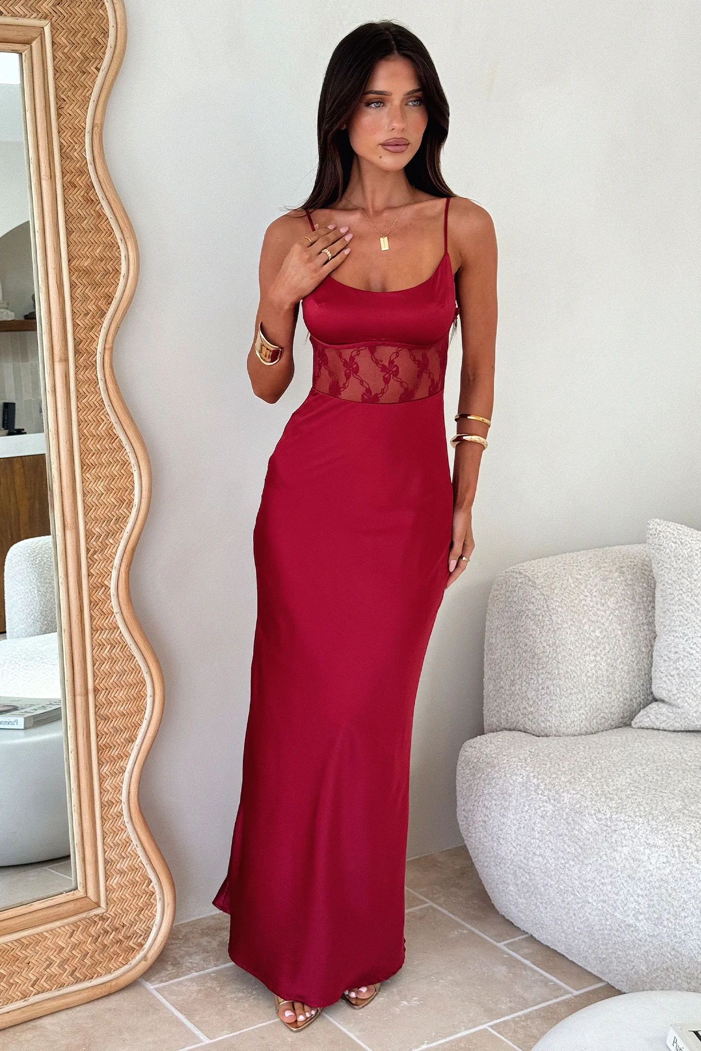 Azaria Maxi Dress - Red - XNAUWBI