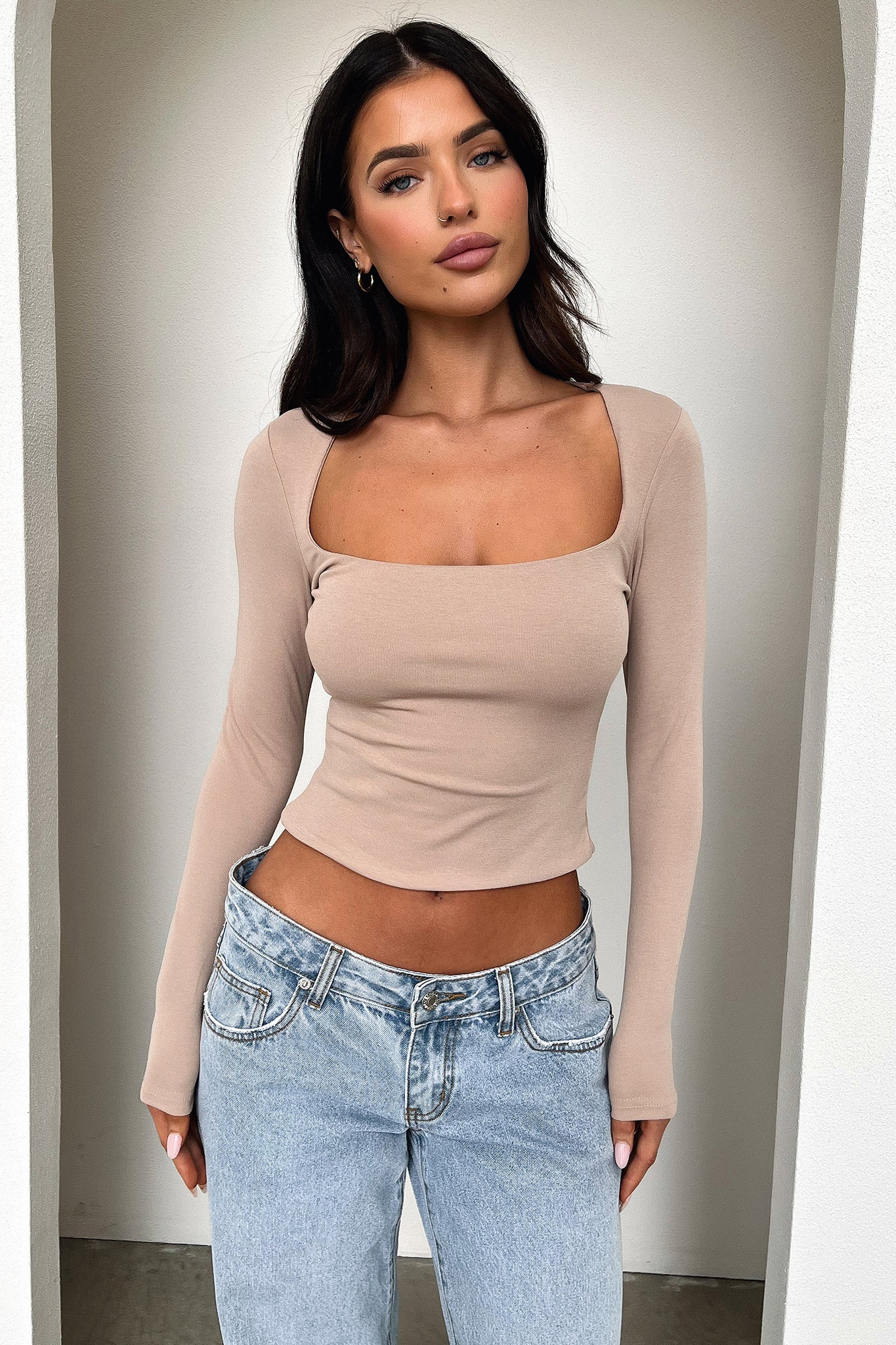 Andre Long Sleeve Top - Beige - XNAUWBI