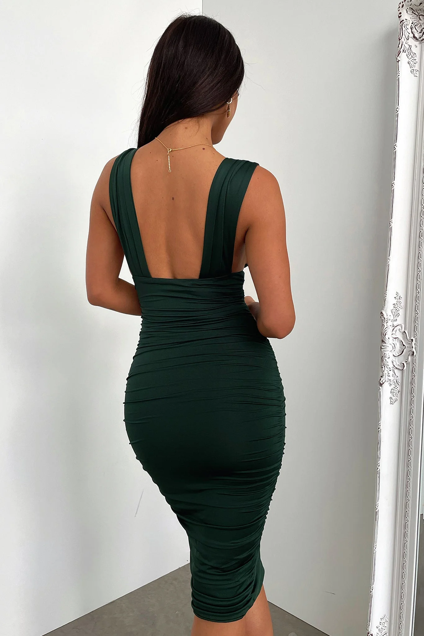 Trixie Midi Dress - Emerald - XNAUWBI