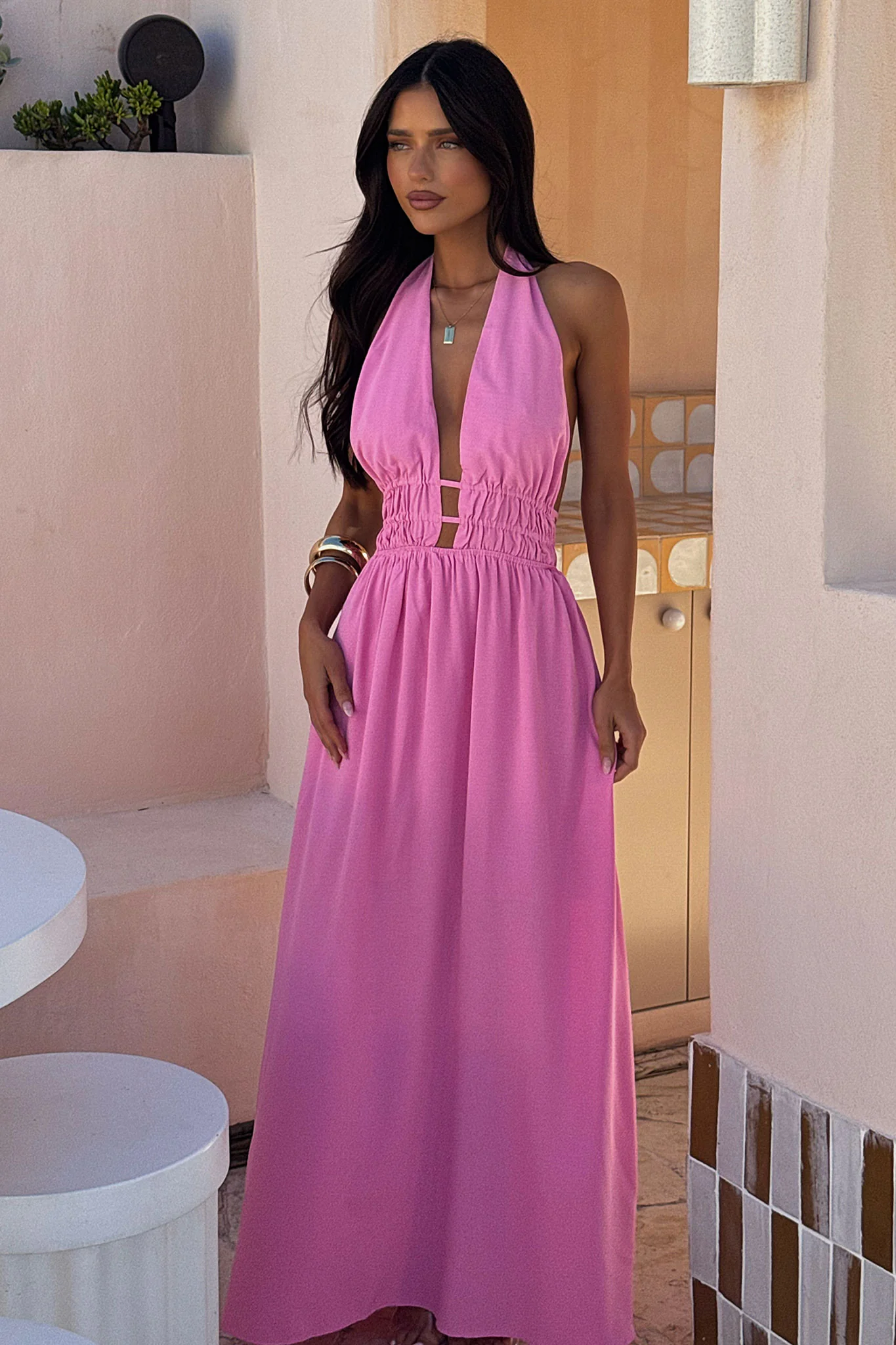 Arien Maxi Dress - Pink - XNAUWBI