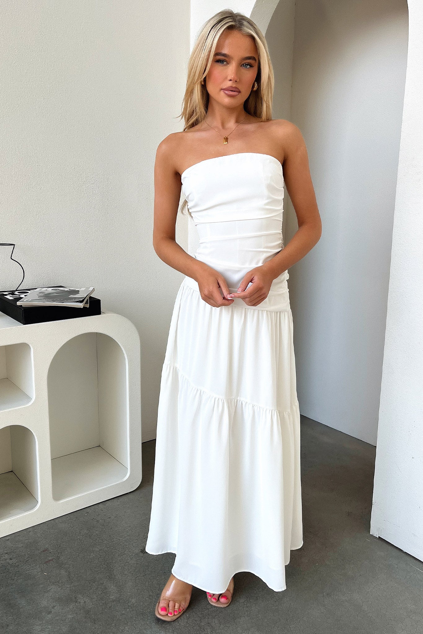 Charlotte Maxi Dress - White - XNAUWBI
