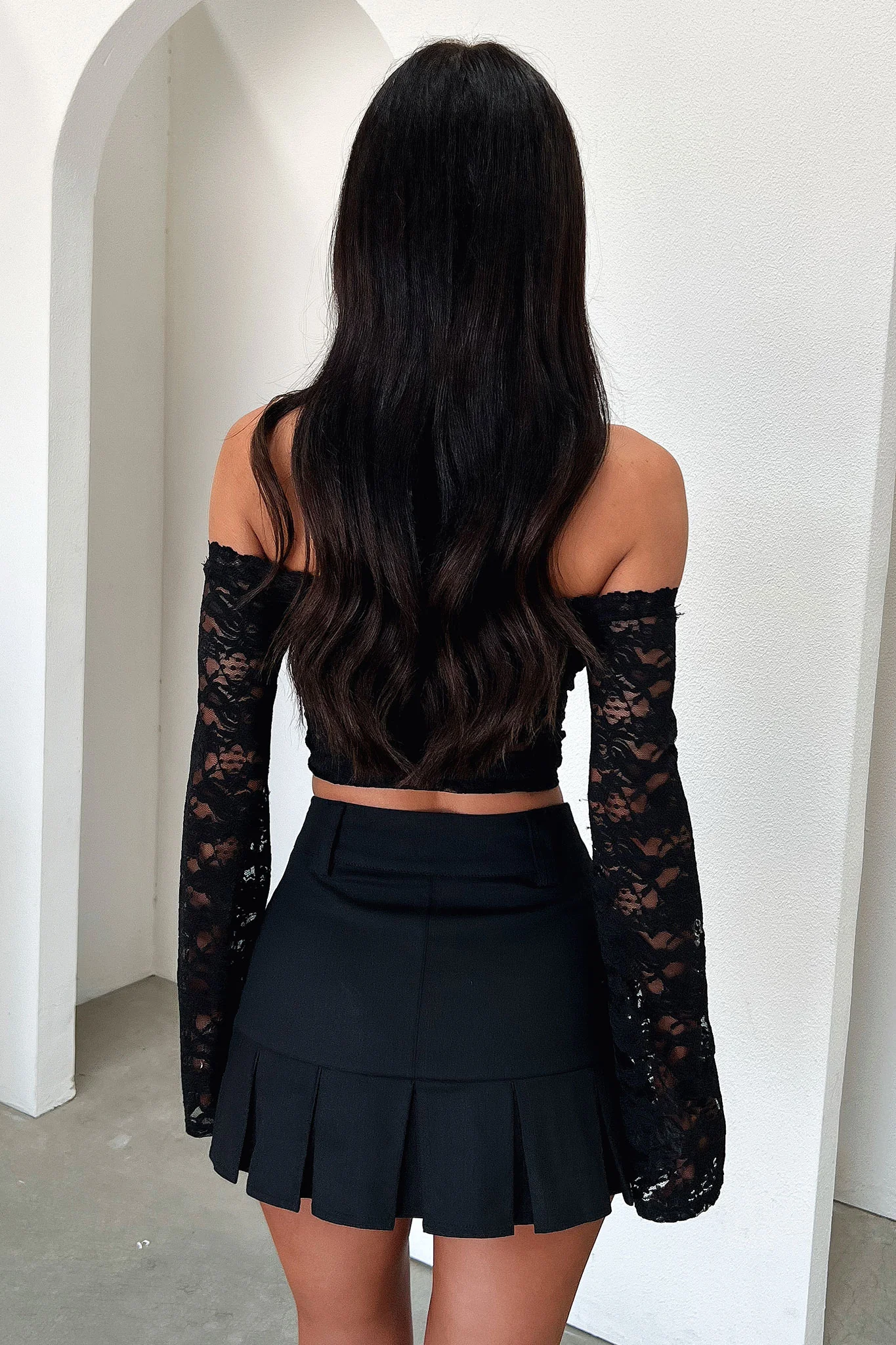 Kiralee Pleated Mini Skirt - Black - XNAUWBI