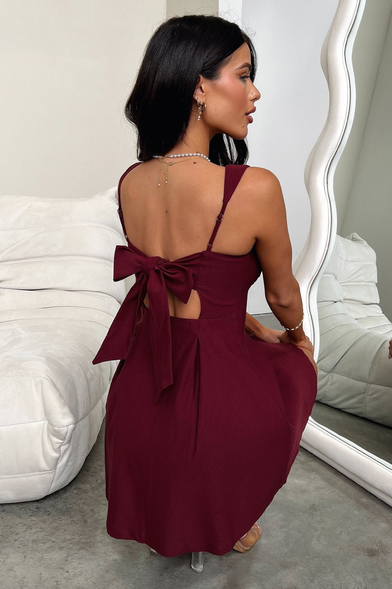 Bransley Dress - Burgundy - XNAUWBI