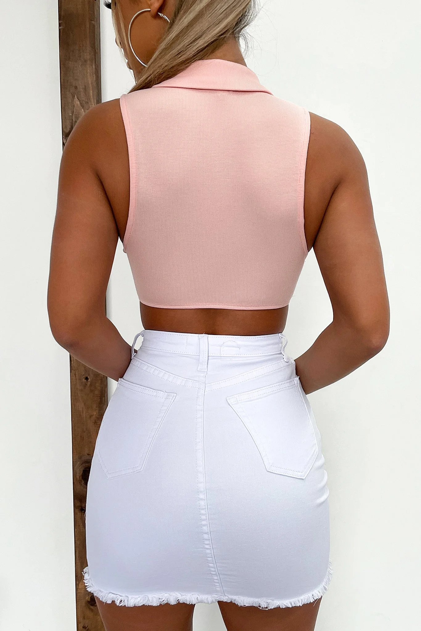 Midgi Denim Skirt - White - XNAUWBI