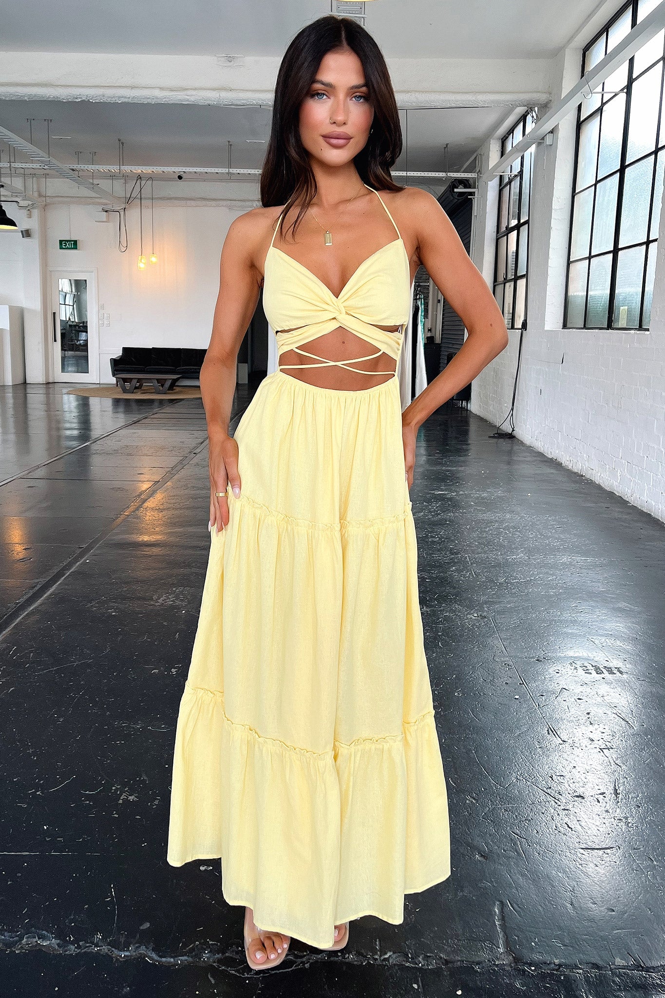 Lucy Maxi Dress - Yellow - XNAUWBI