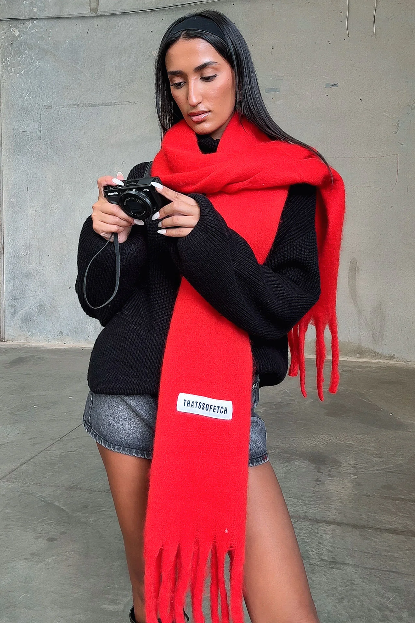 Cinzia Scarf - Red - XNAUWBI