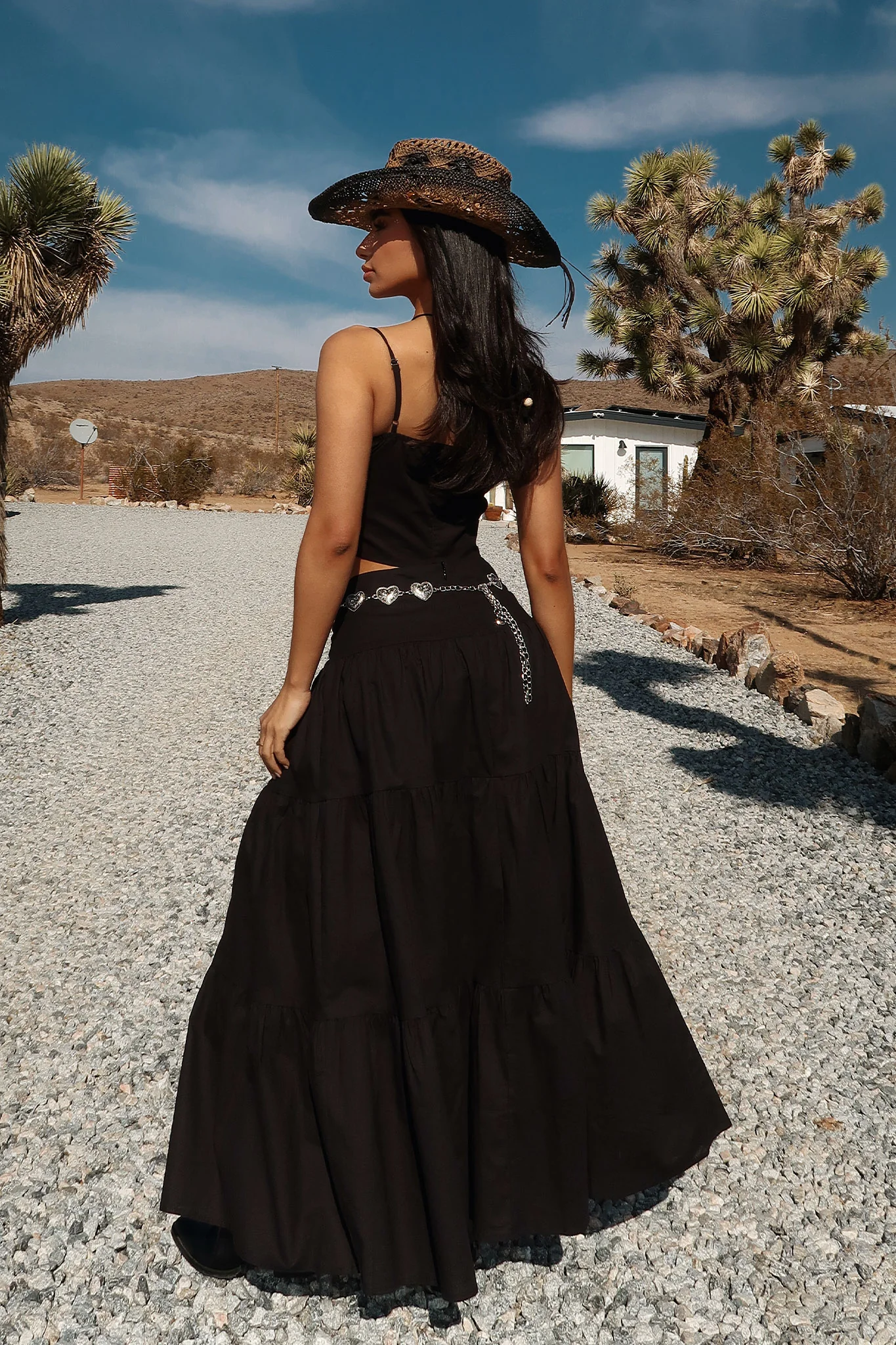 Barbados Linen Maxi Skirt - Black - XNAUWBI