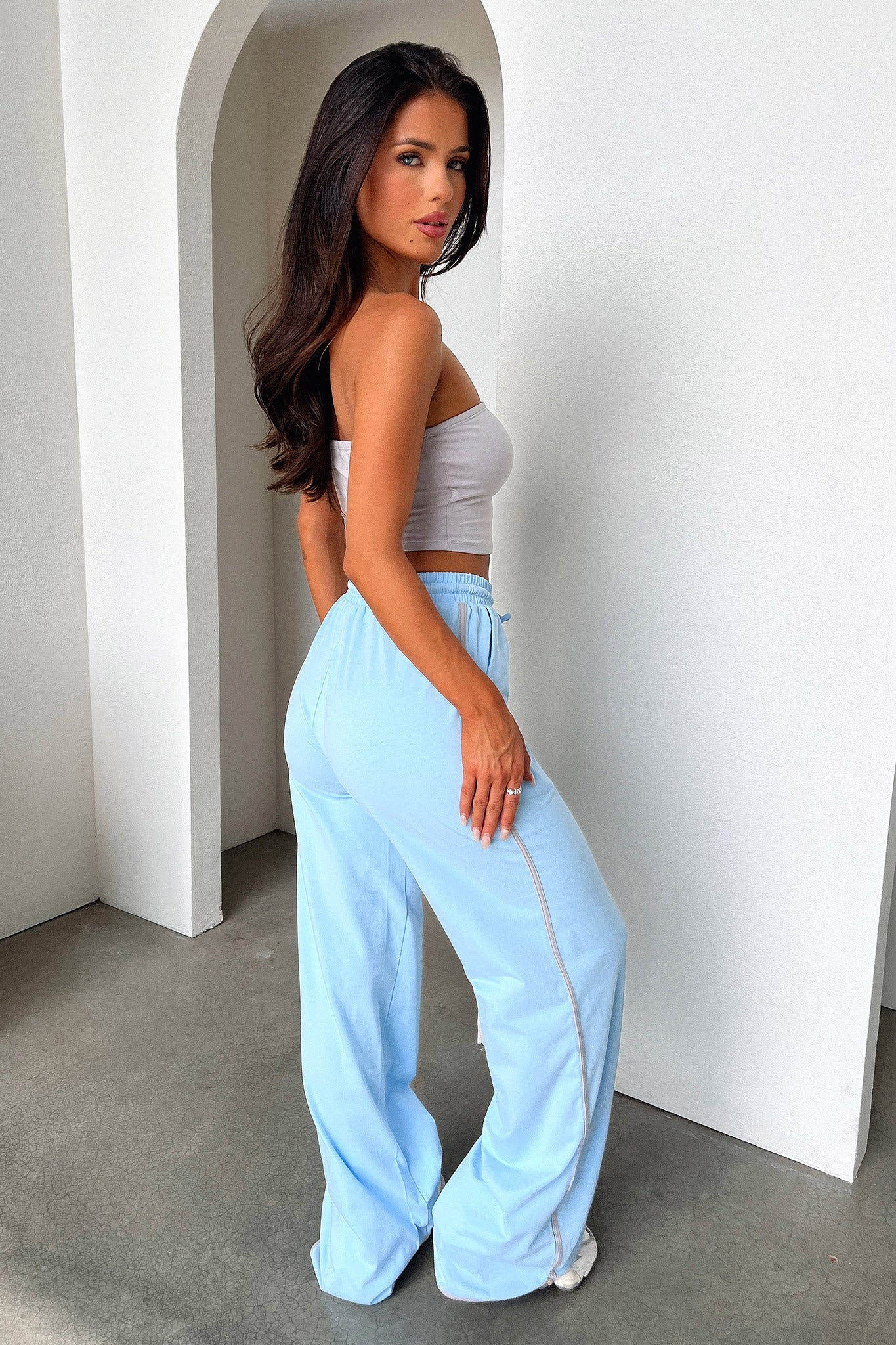 Beckham Wide Leg Pants - Blue - XNAUWBI