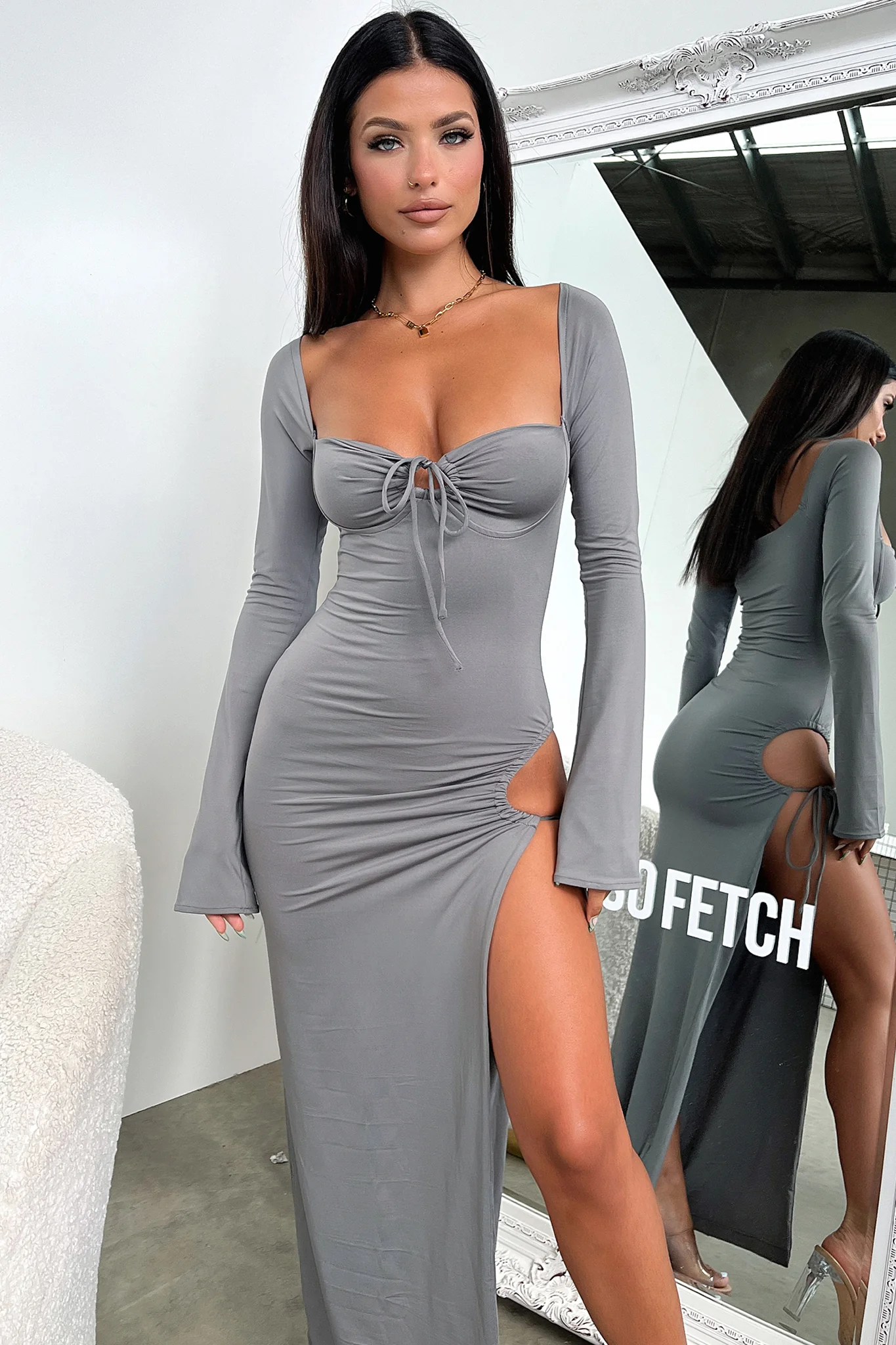 Noor Maxi Dress - Grey - XNAUWBI
