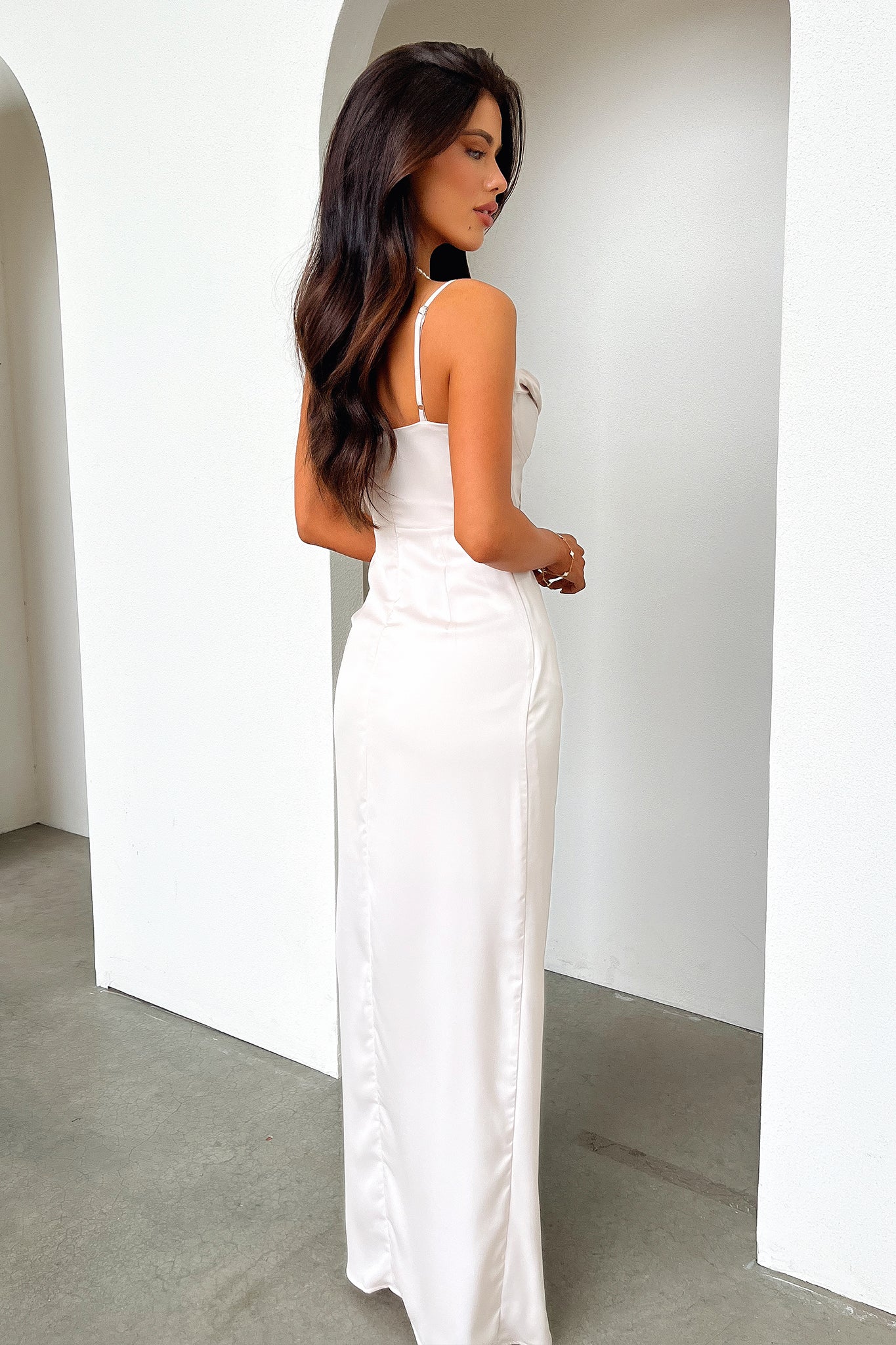 Aiana Satin Maxi Dress - Champagne - XNAUWBI