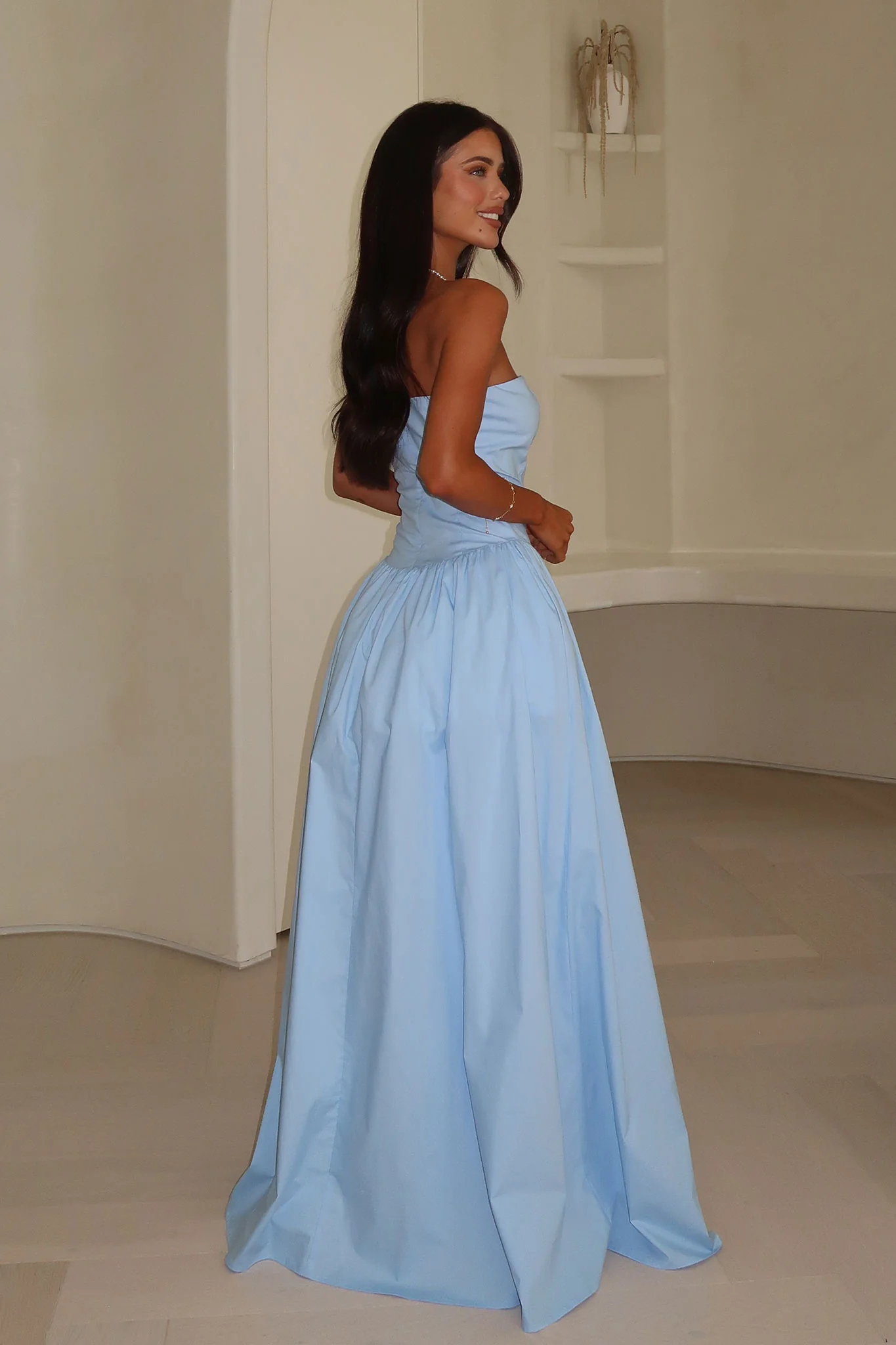 Iridessa Strapless Maxi Dress - Baby Blue - XNAUWBI