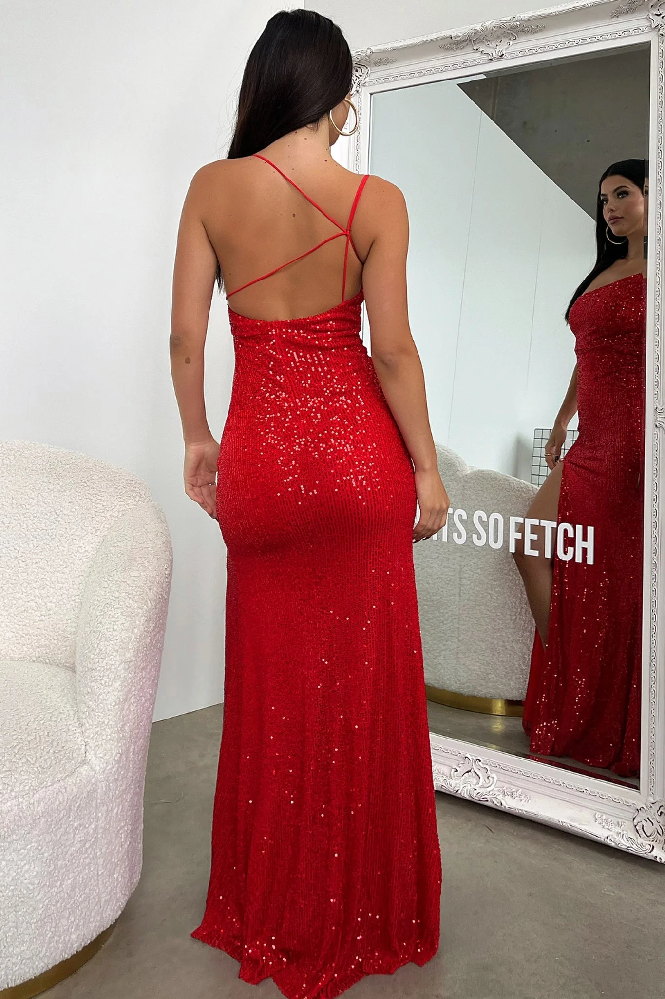 Ciara Maxi Dress - Red Sequin - XNAUWBI