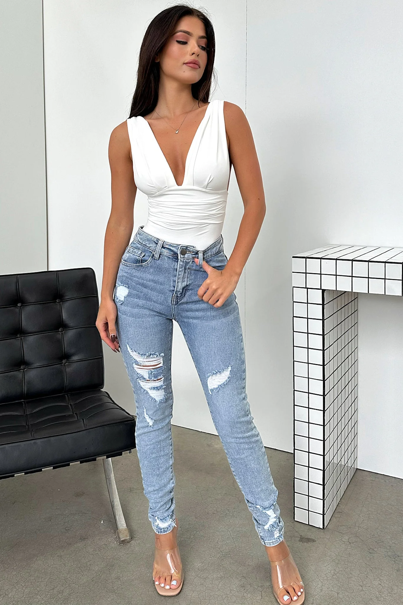 Katia Skinny Jeans - Blue Denim - XNAUWBI