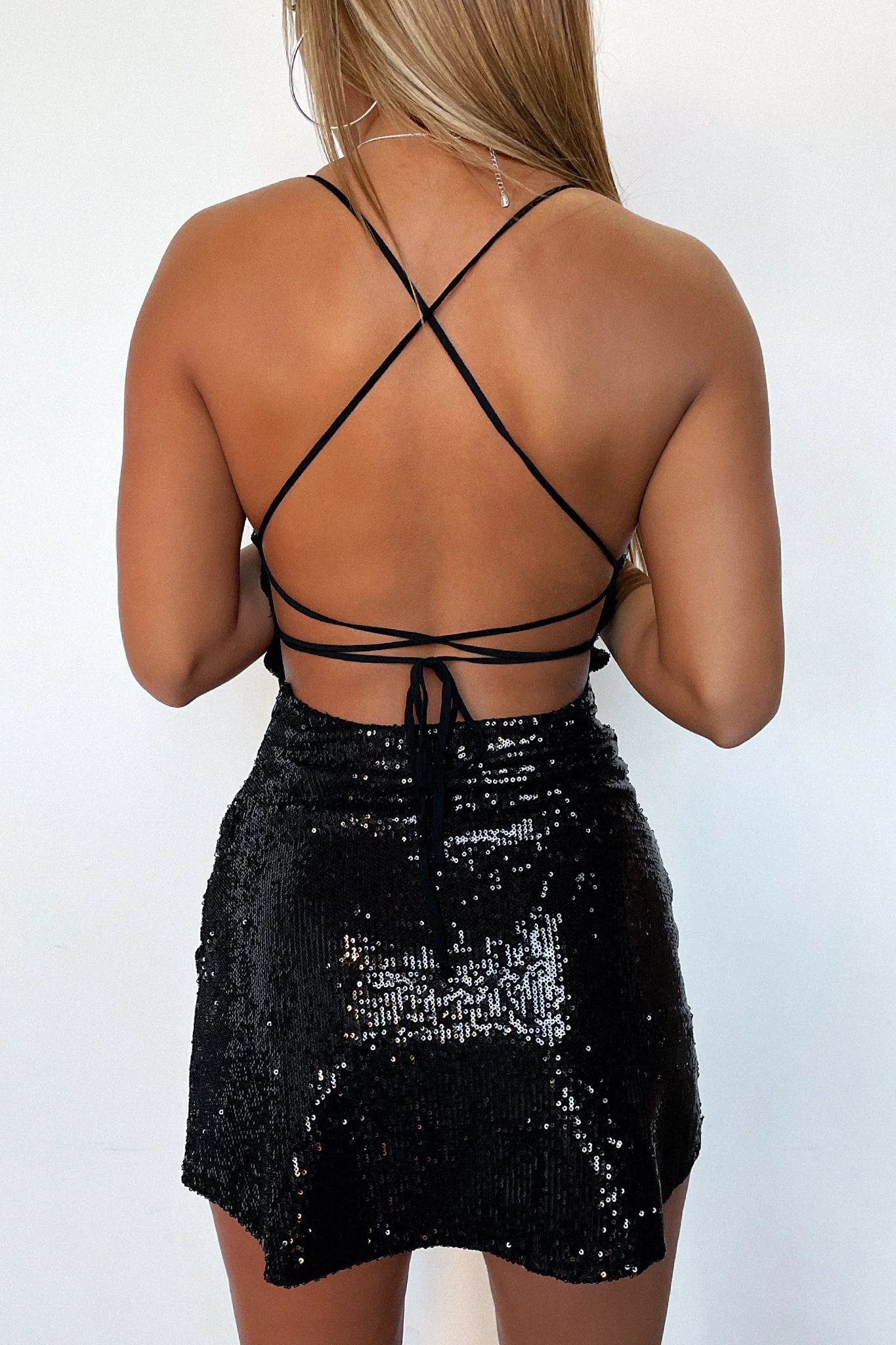 Olivia Dress - Black Sequin - XNAUWBI