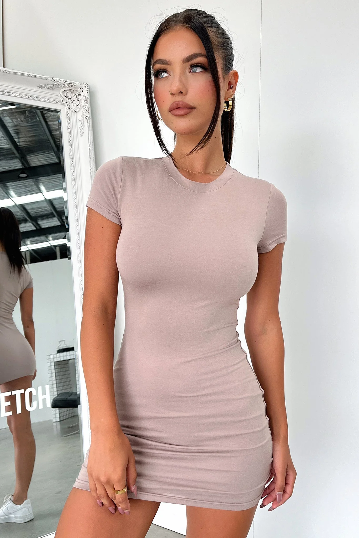 Nessa Mini Dress - Brown - XNAUWBI