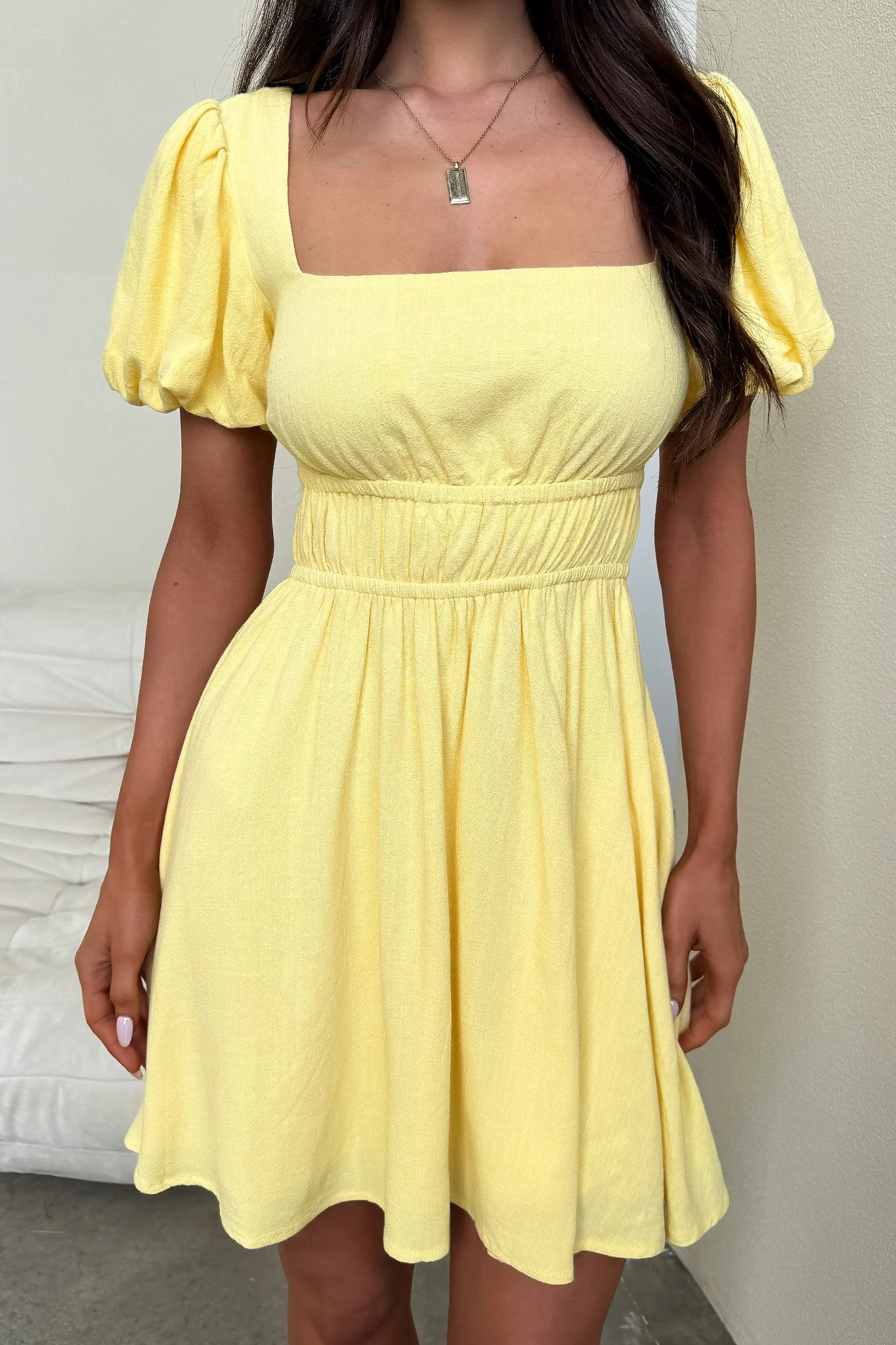 Whitney Dress - Baby Yellow - XNAUWBI