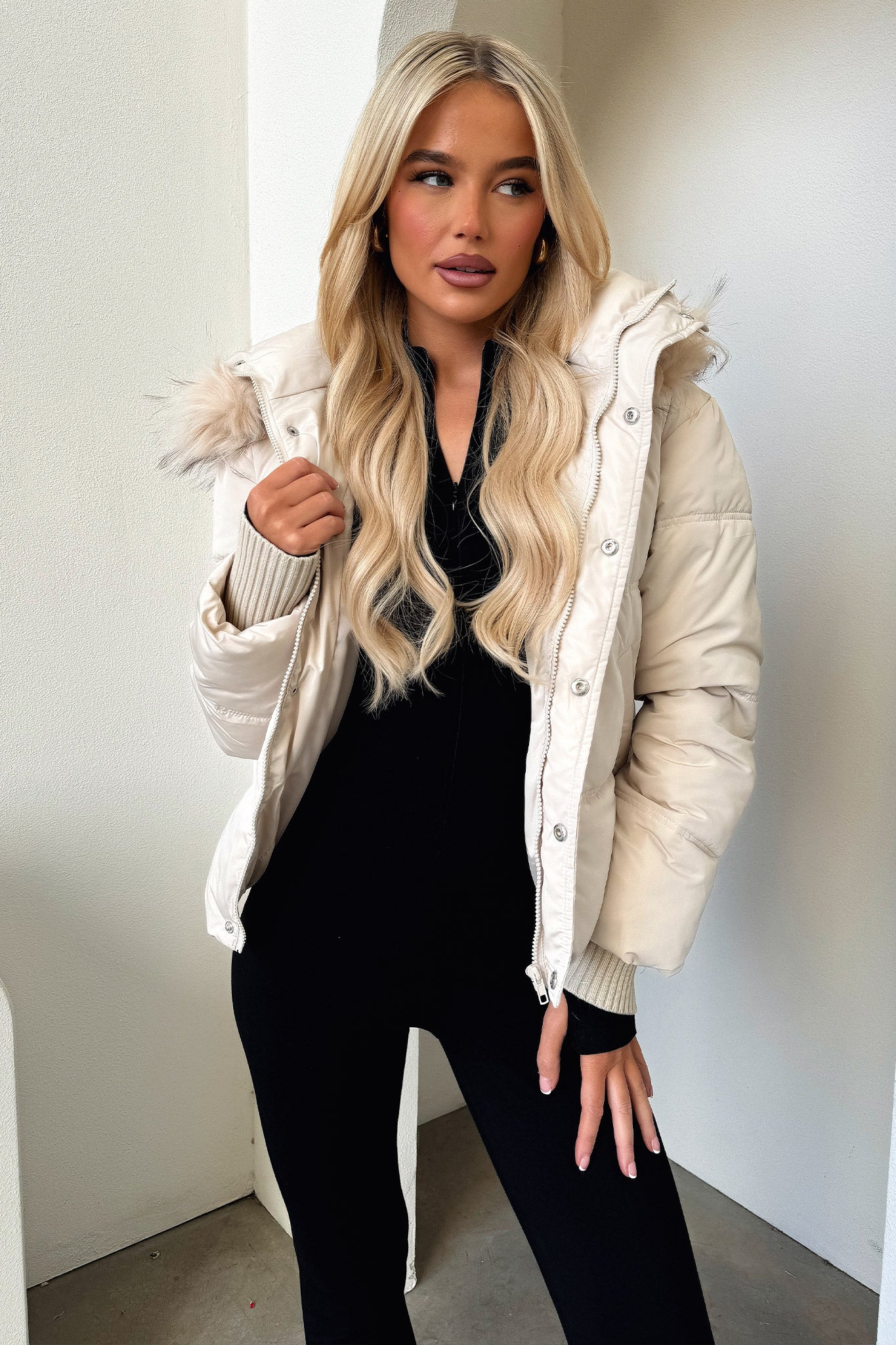 Coleman Puffer Jacket - Bone - XNAUWBI