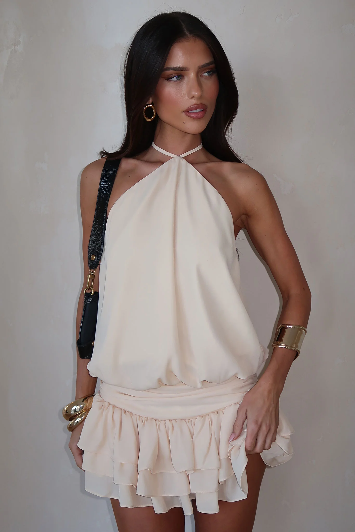 Latina Open Back Mini Dress - Baby Yellow - XNAUWBI