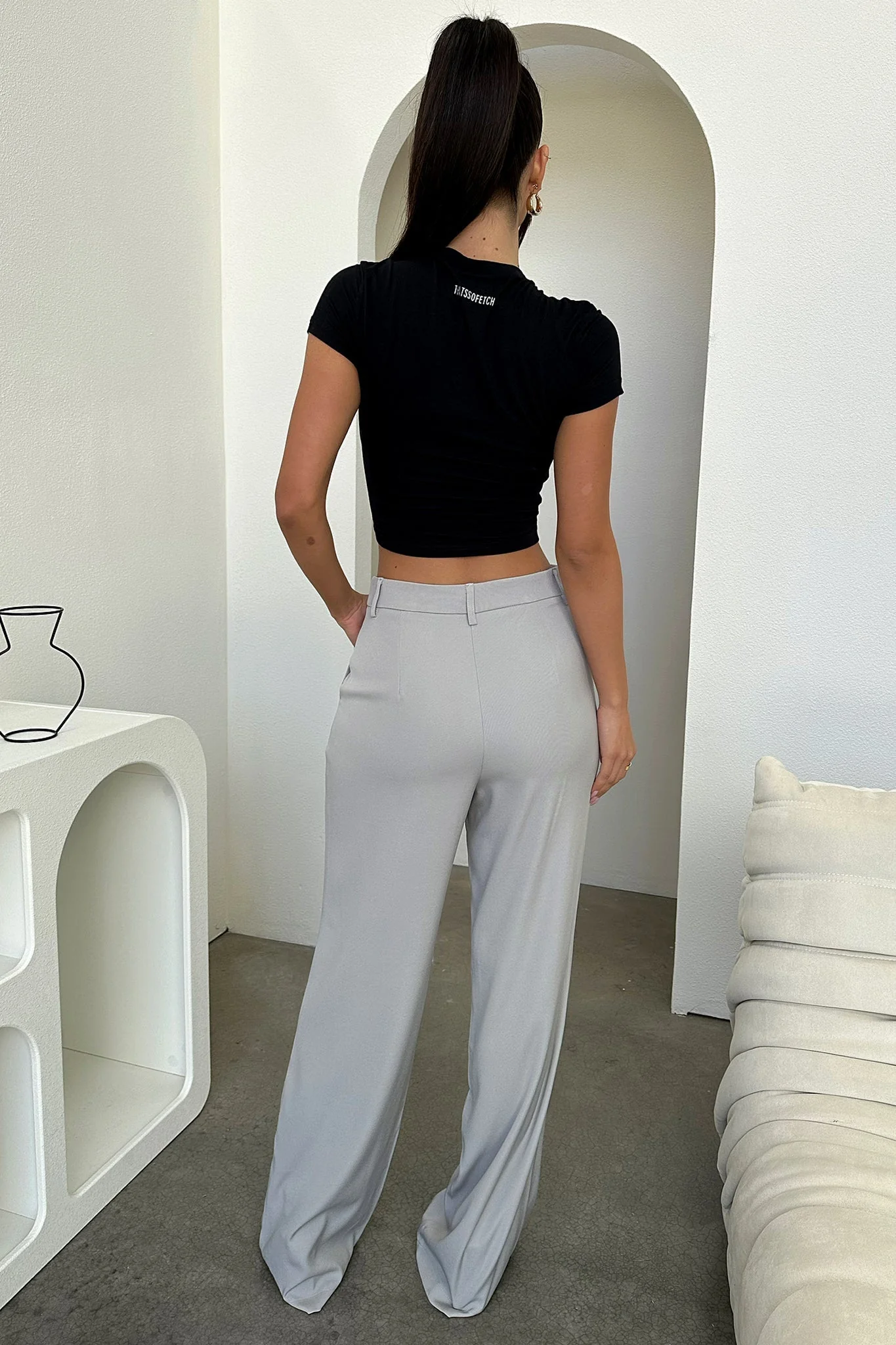 Alaric High Rise Pants - Grey - XNAUWBI