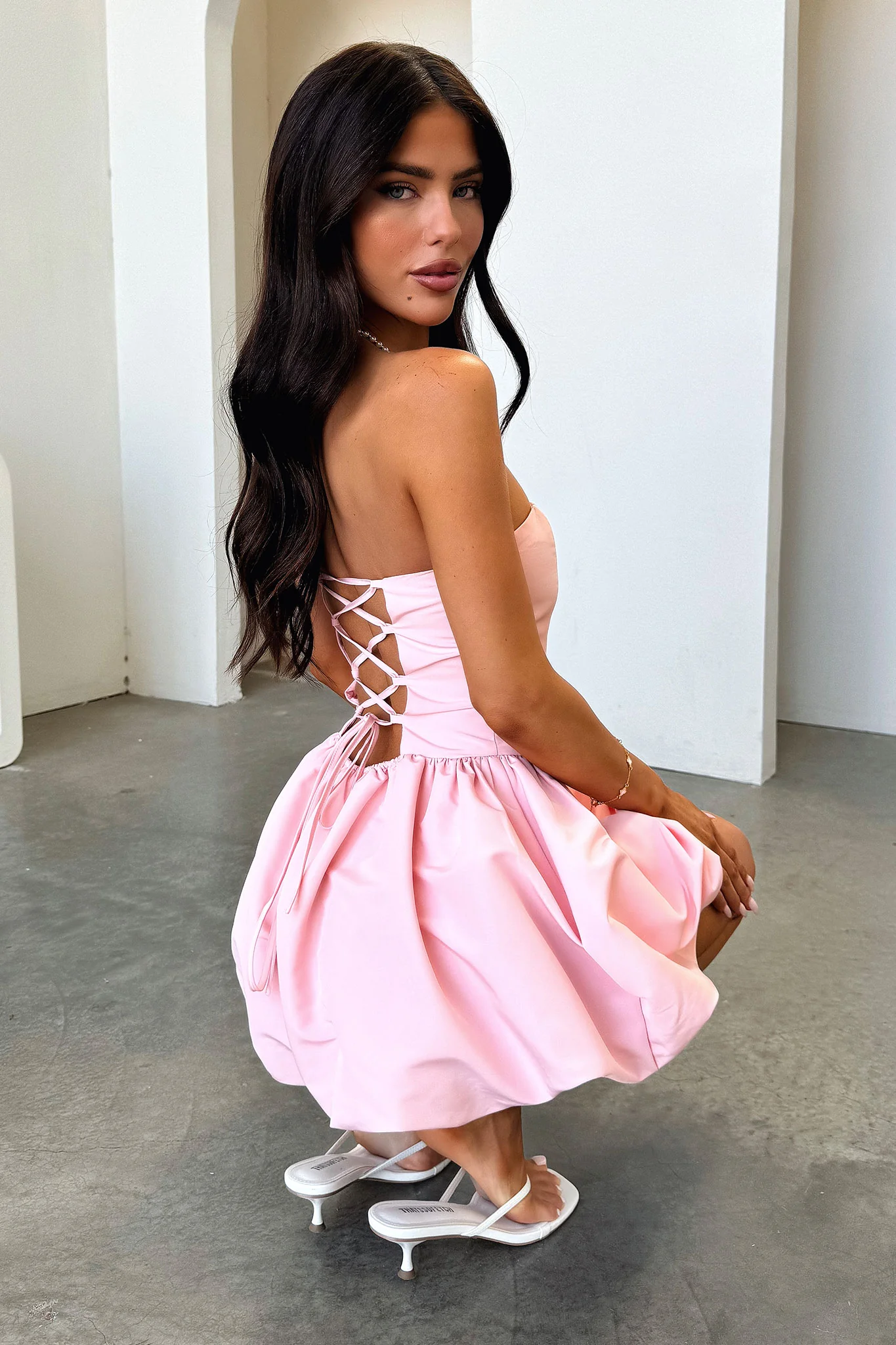 Bluebell Bubble Skirt Mini Dress - Pink - XNAUWBI