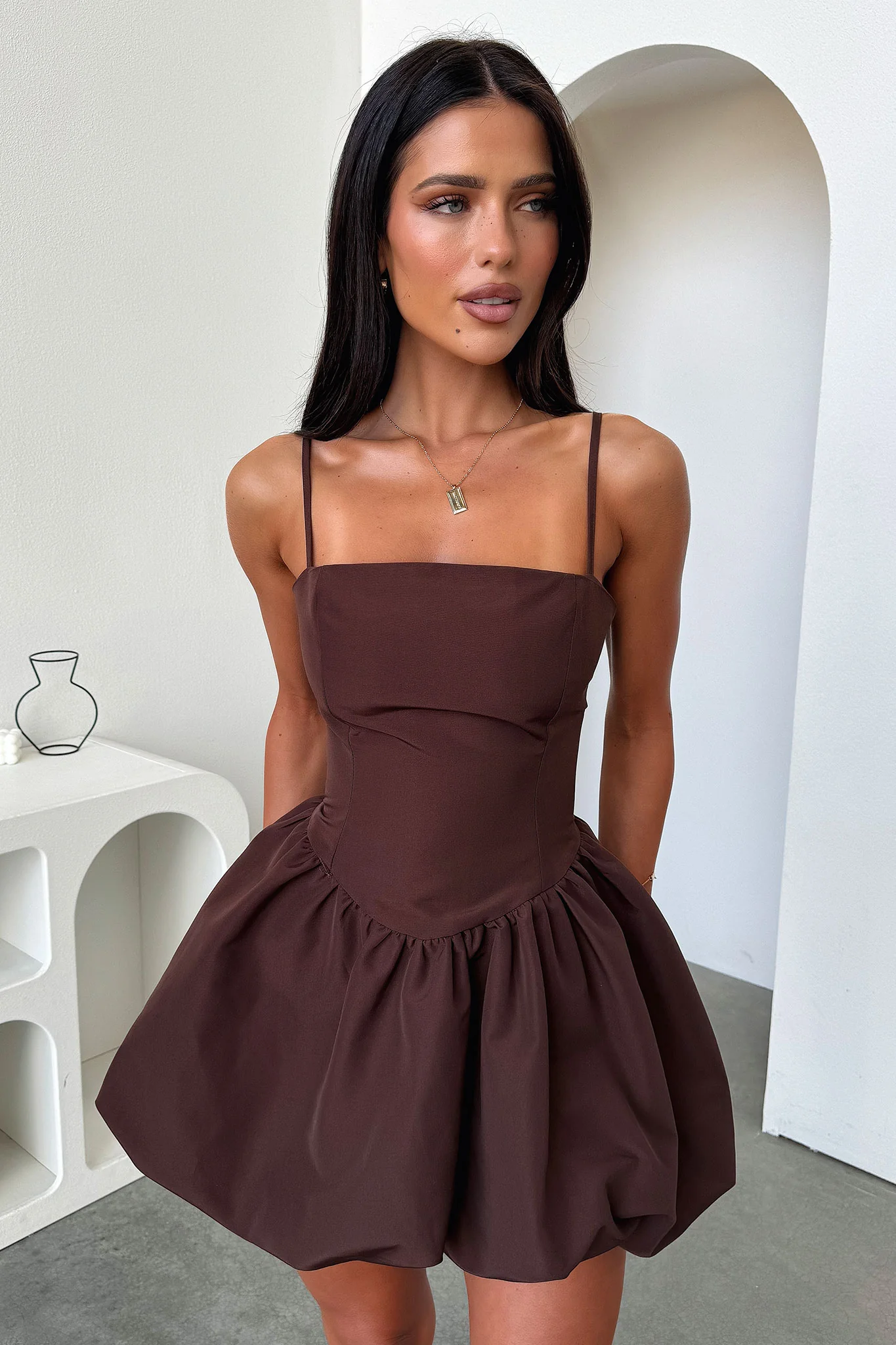 Albin Dress - Brown - XNAUWBI