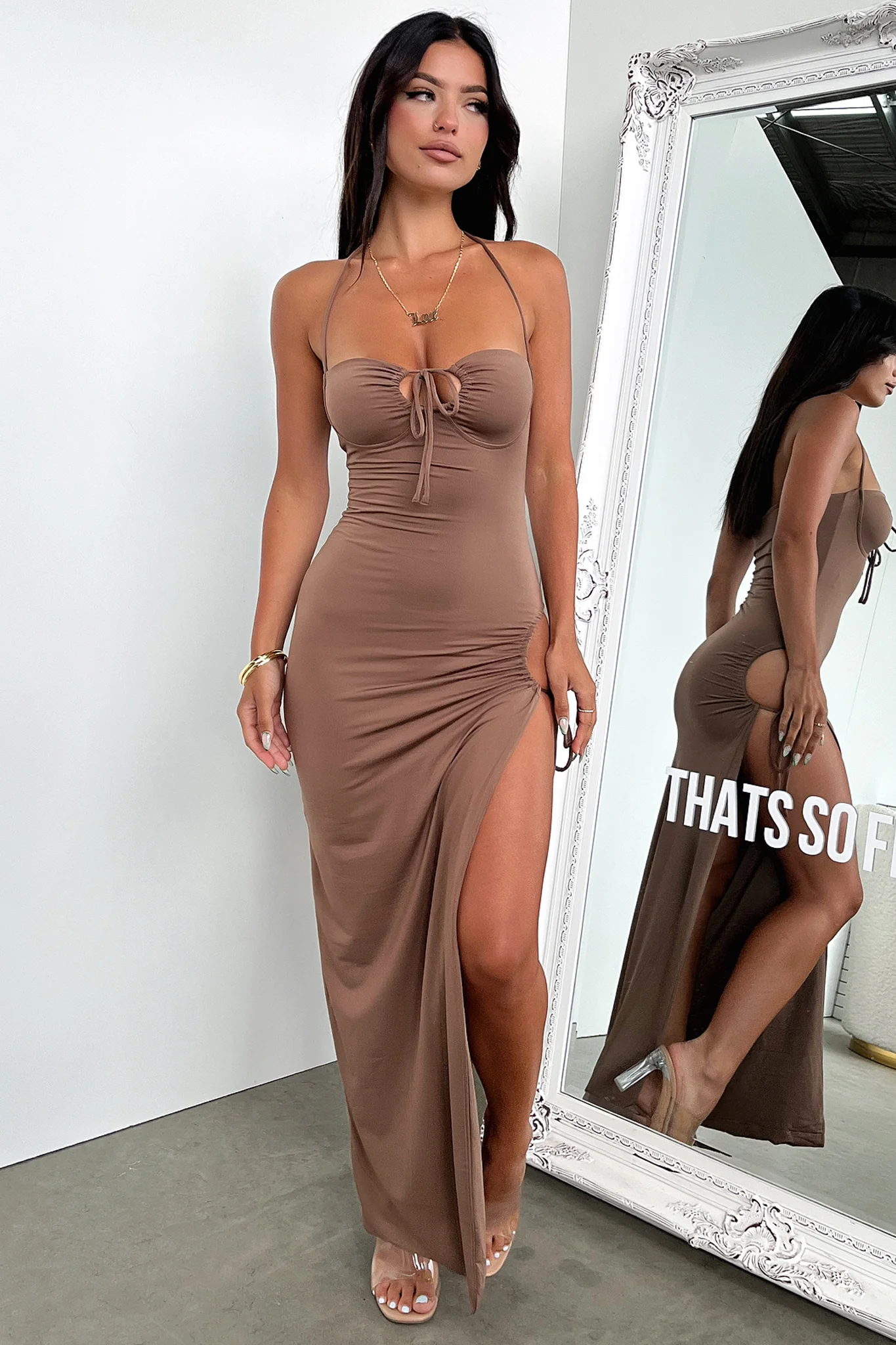 Imana Maxi Dress - Brown - XNAUWBI