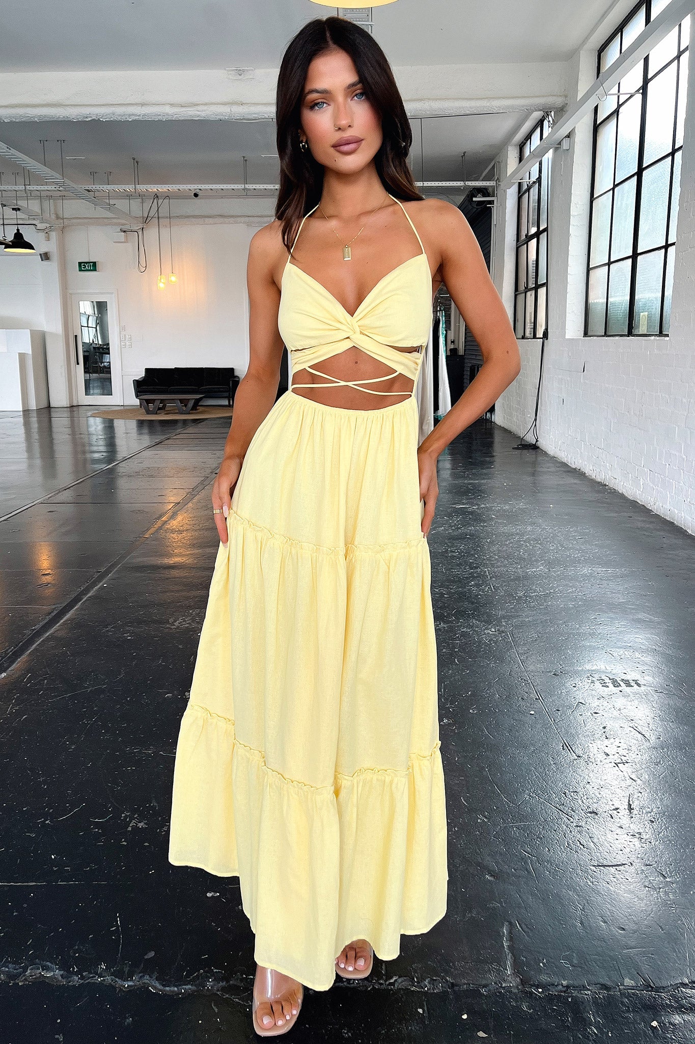 Lucy Maxi Dress - Yellow - XNAUWBI