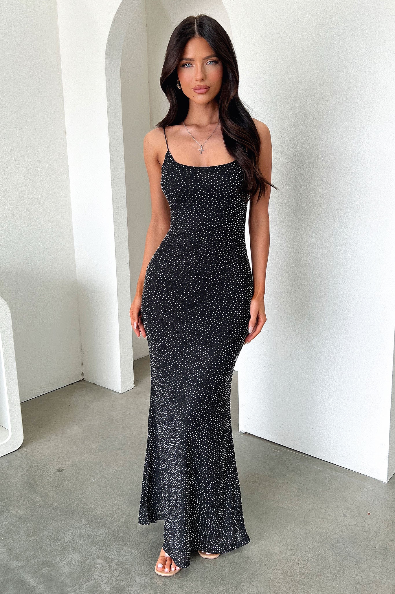 Nalani Embellished Maxi Dress - Black - XNAUWBI