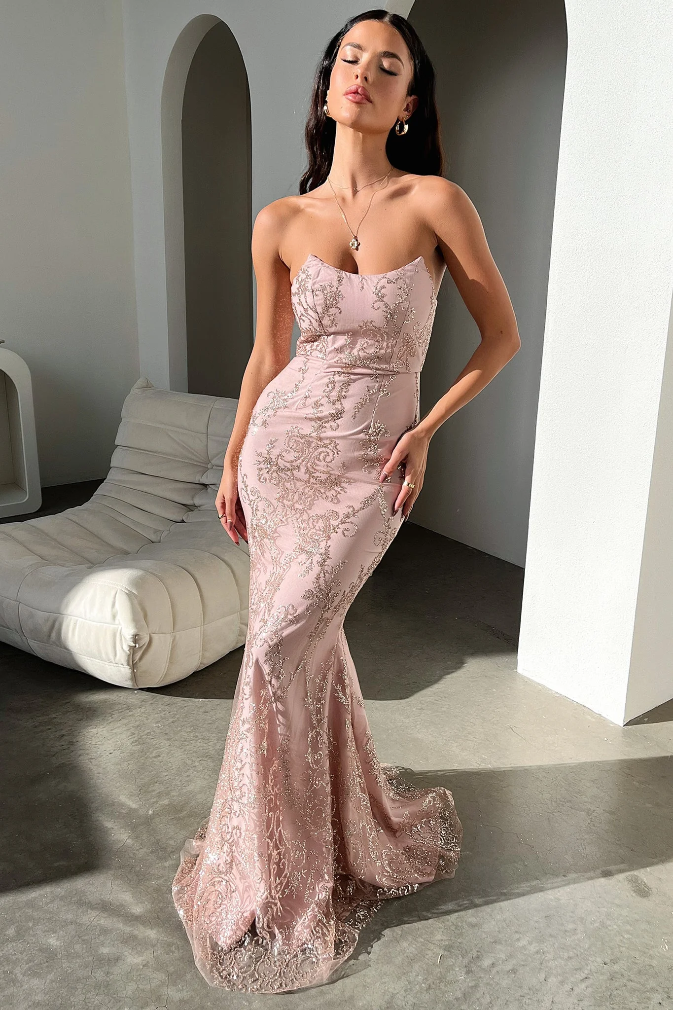Ardell Maxi Dress - Pink Glitter - XNAUWBI