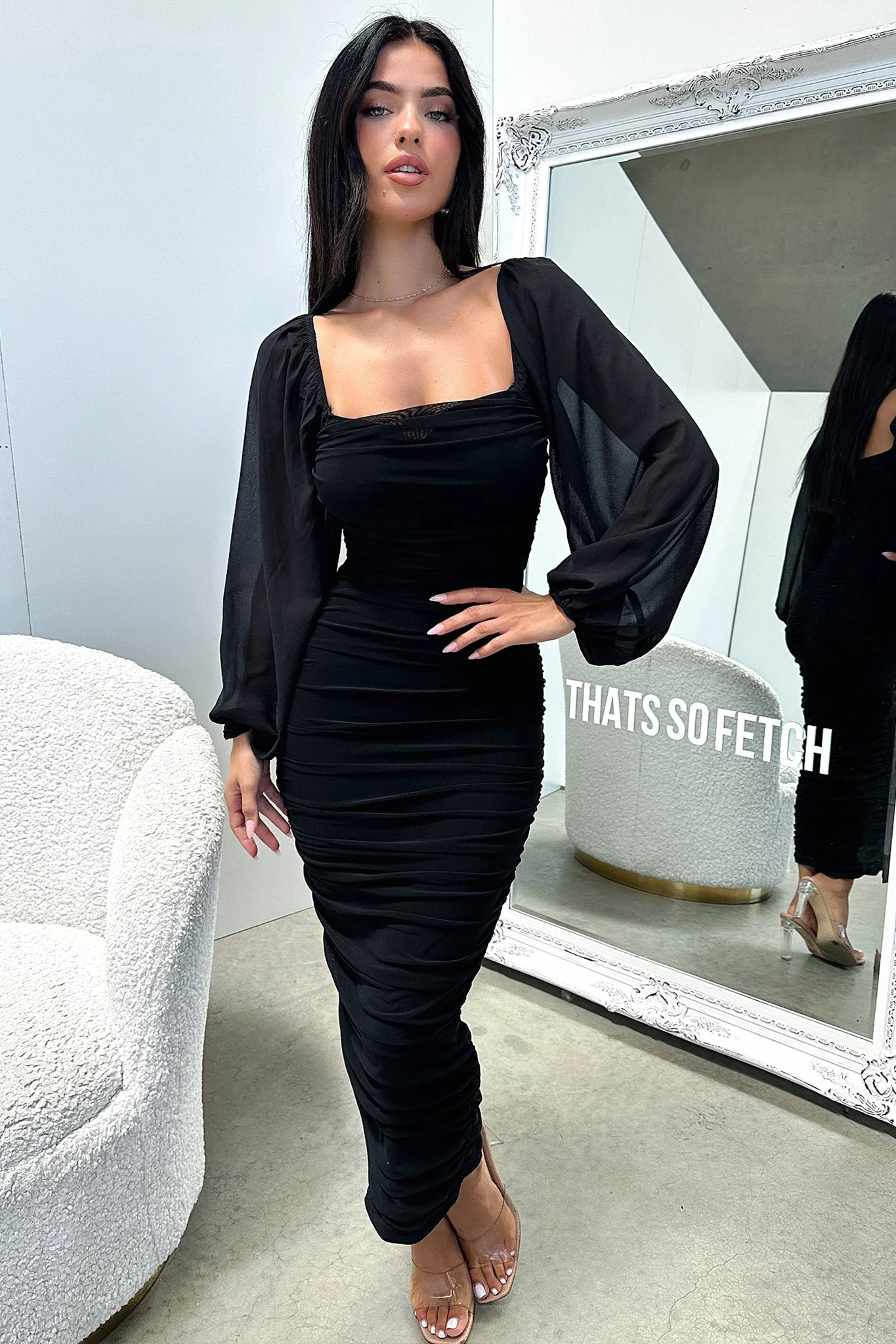 Octavia Maxi Dress - Black - XNAUWBI