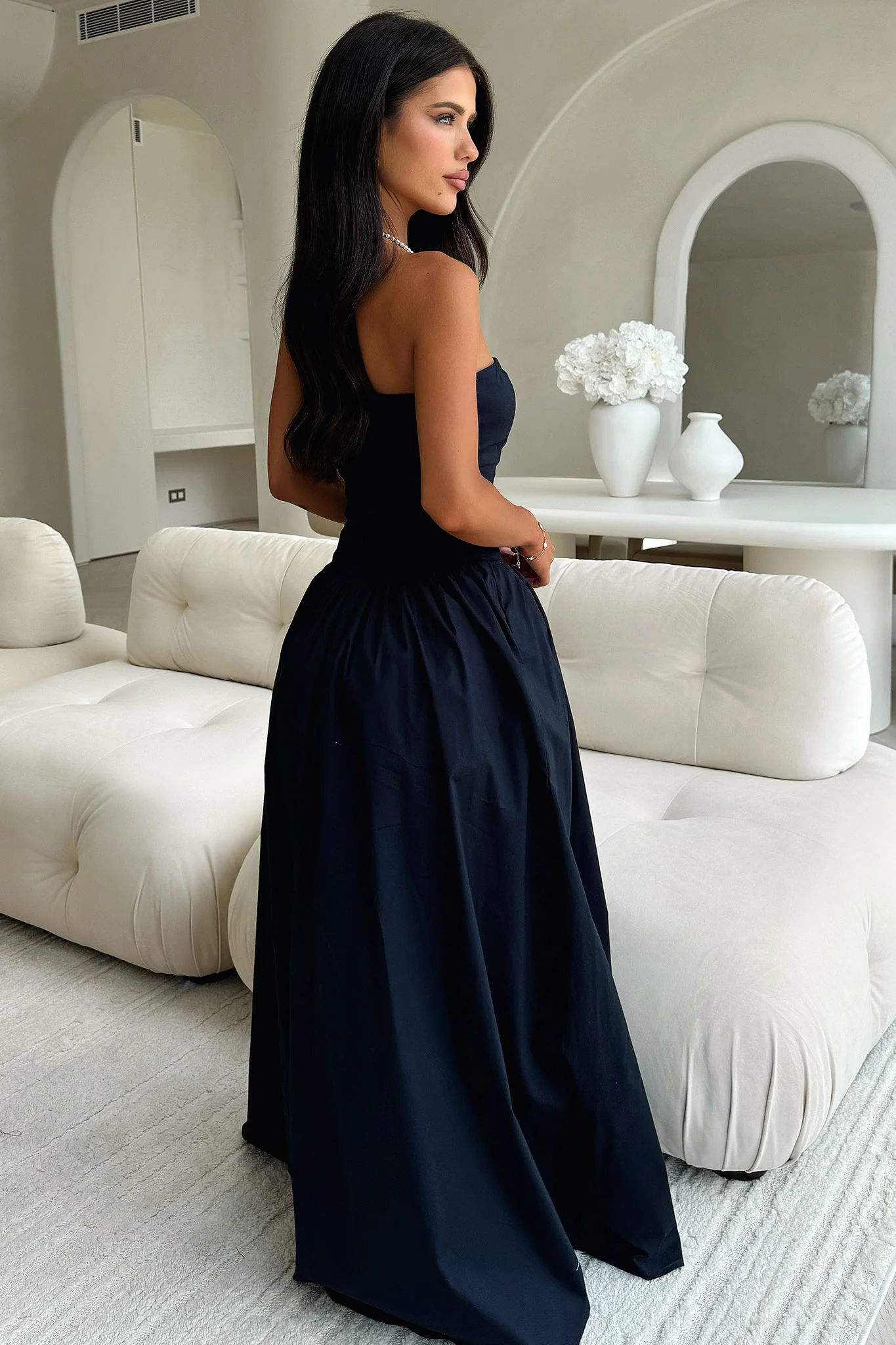 Iridessa Strapless Maxi Dress - Navy - XNAUWBI