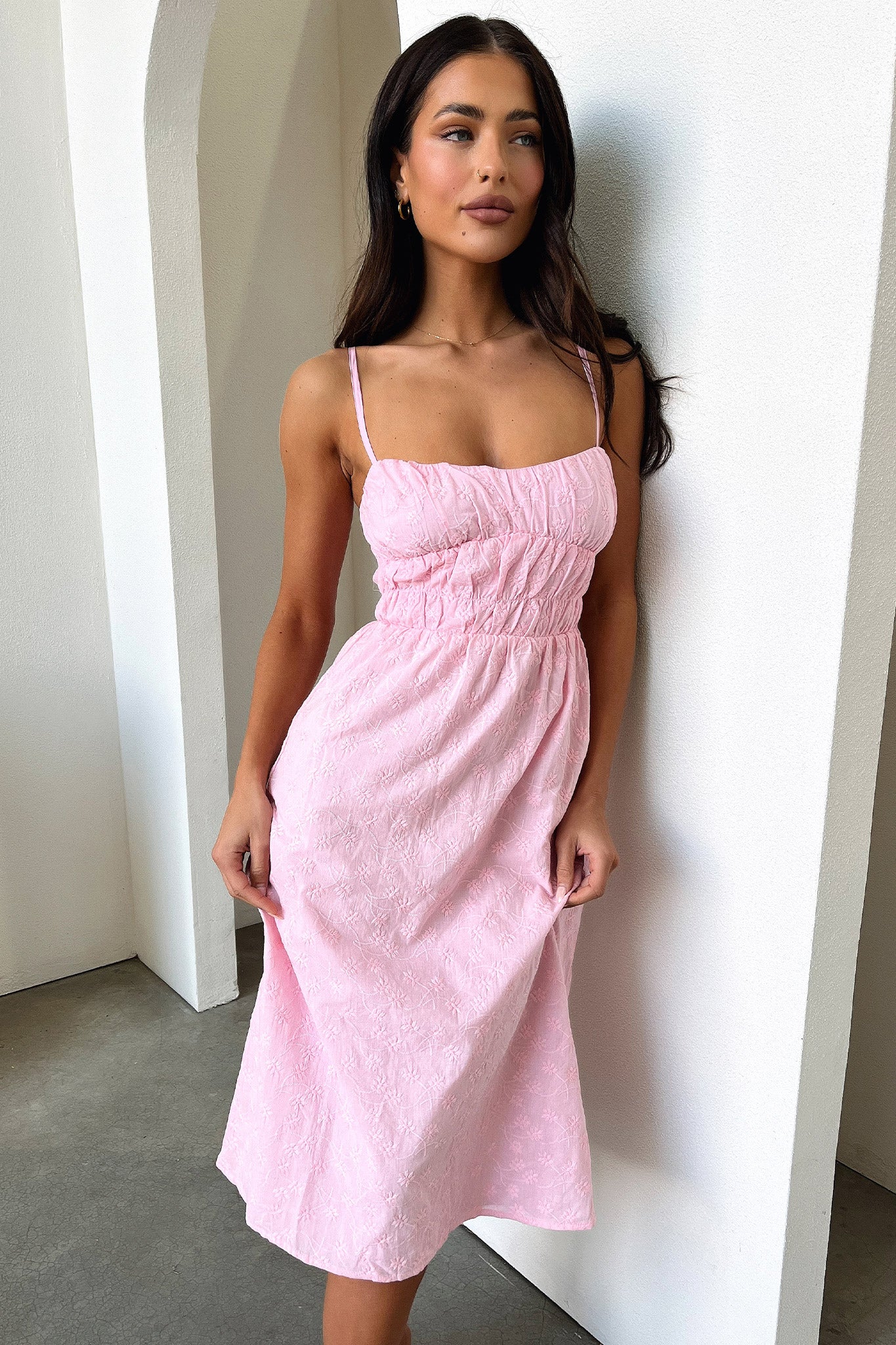 Mik Midi Dress - Pink - XNAUWBI