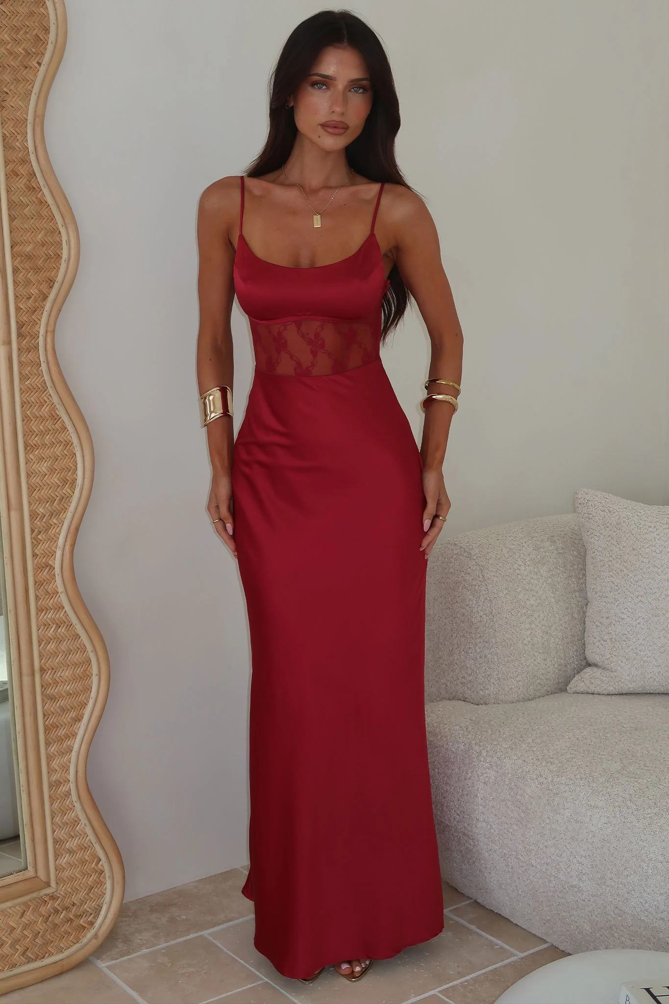 Azaria Maxi Dress - Red - XNAUWBI