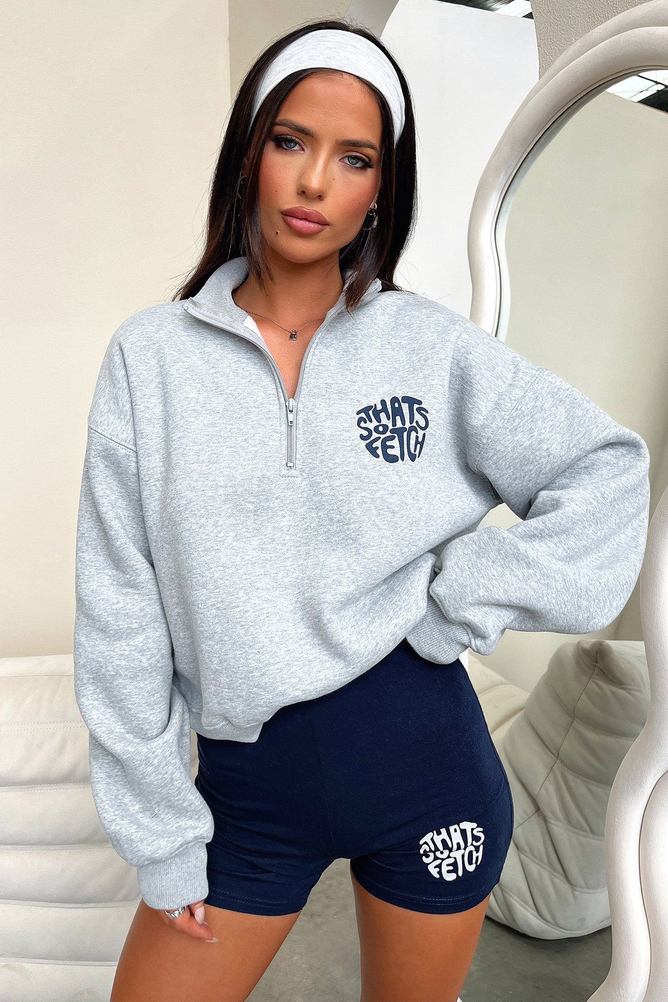 Beckham Half Zip Sweater - Grey - XNAUWBI