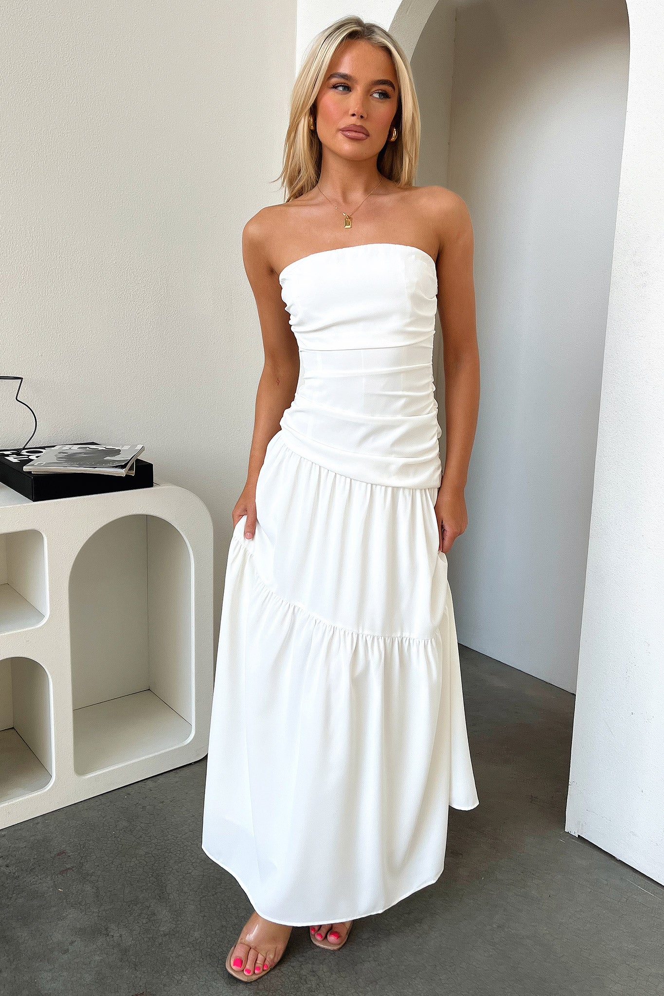 Charlotte Maxi Dress - White - XNAUWBI