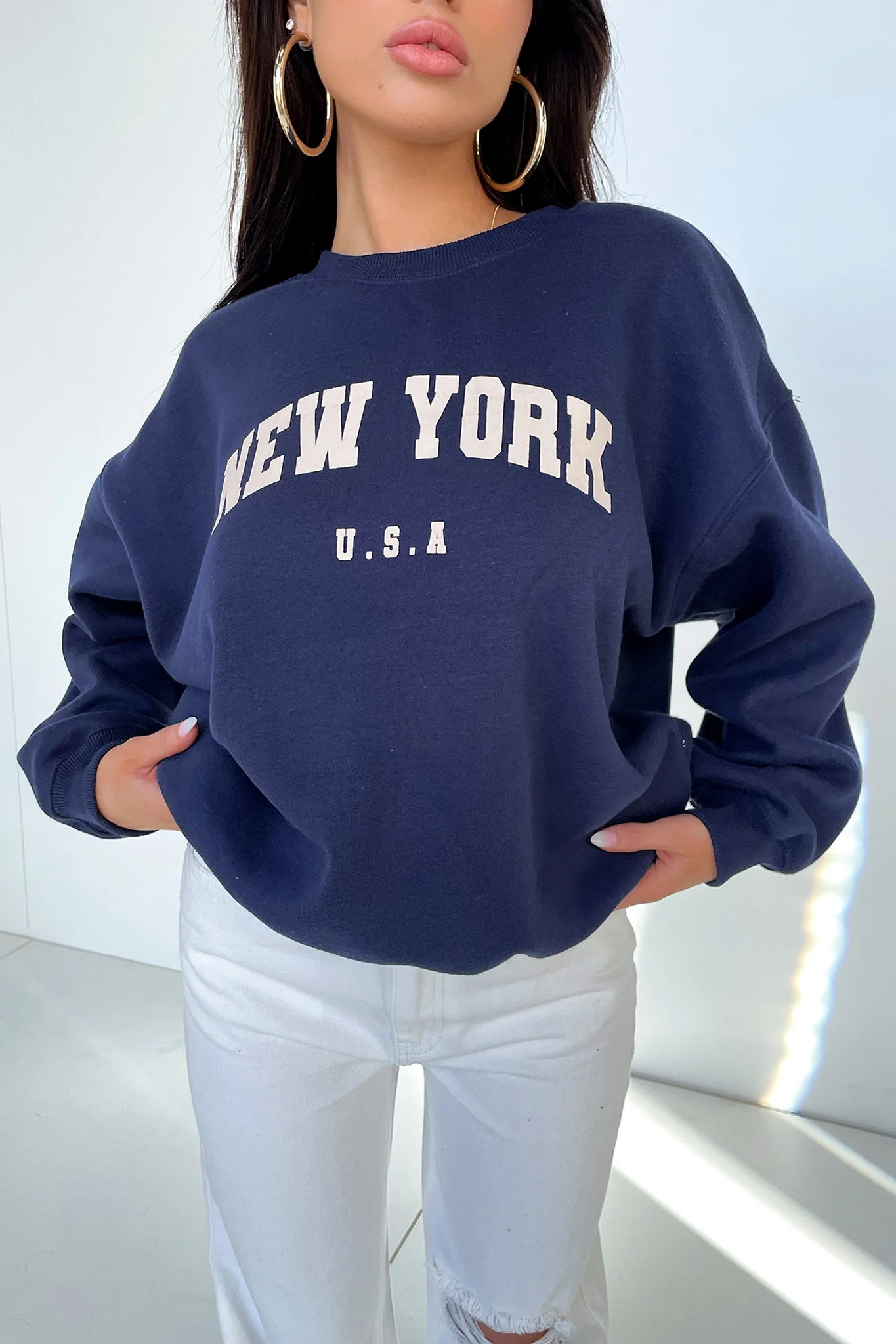 Varski Semi-Wide Leg Jeans - White - XNAUWBI