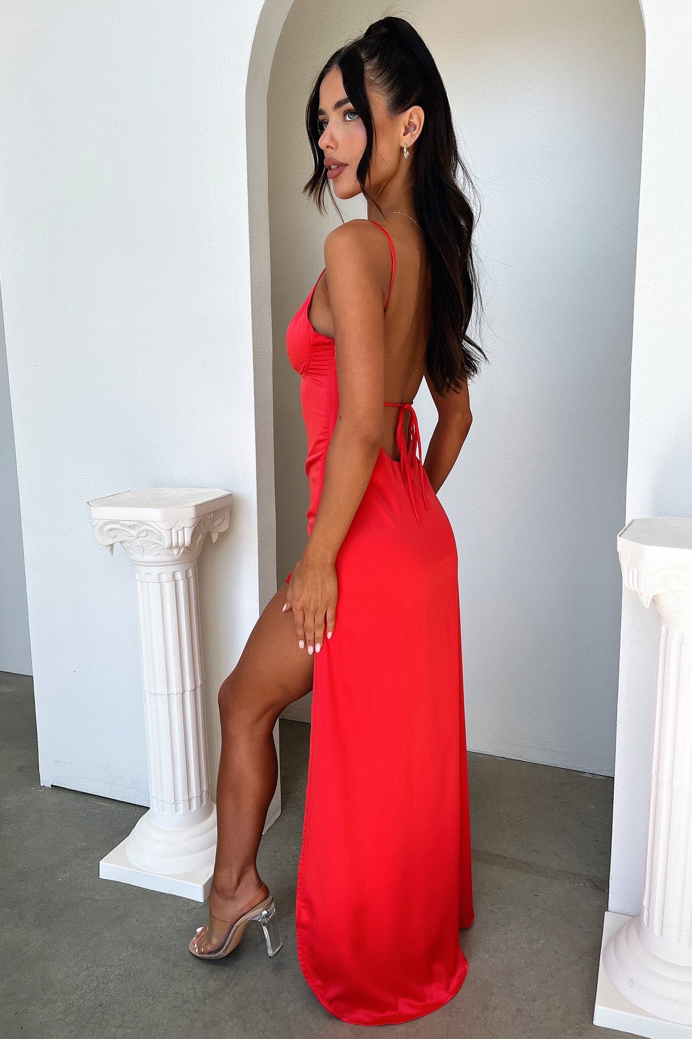 Sarcia Maxi Dress - Red - XNAUWBI