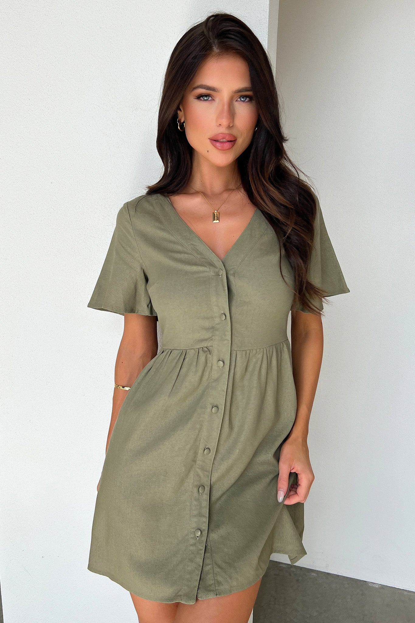 Breena Dress - Sage - XNAUWBI