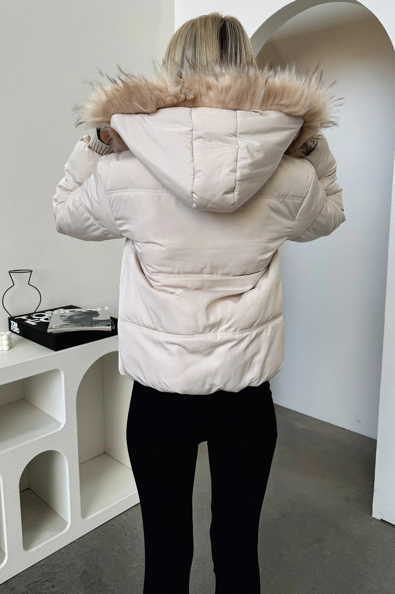 Coleman Puffer Jacket - Bone - XNAUWBI
