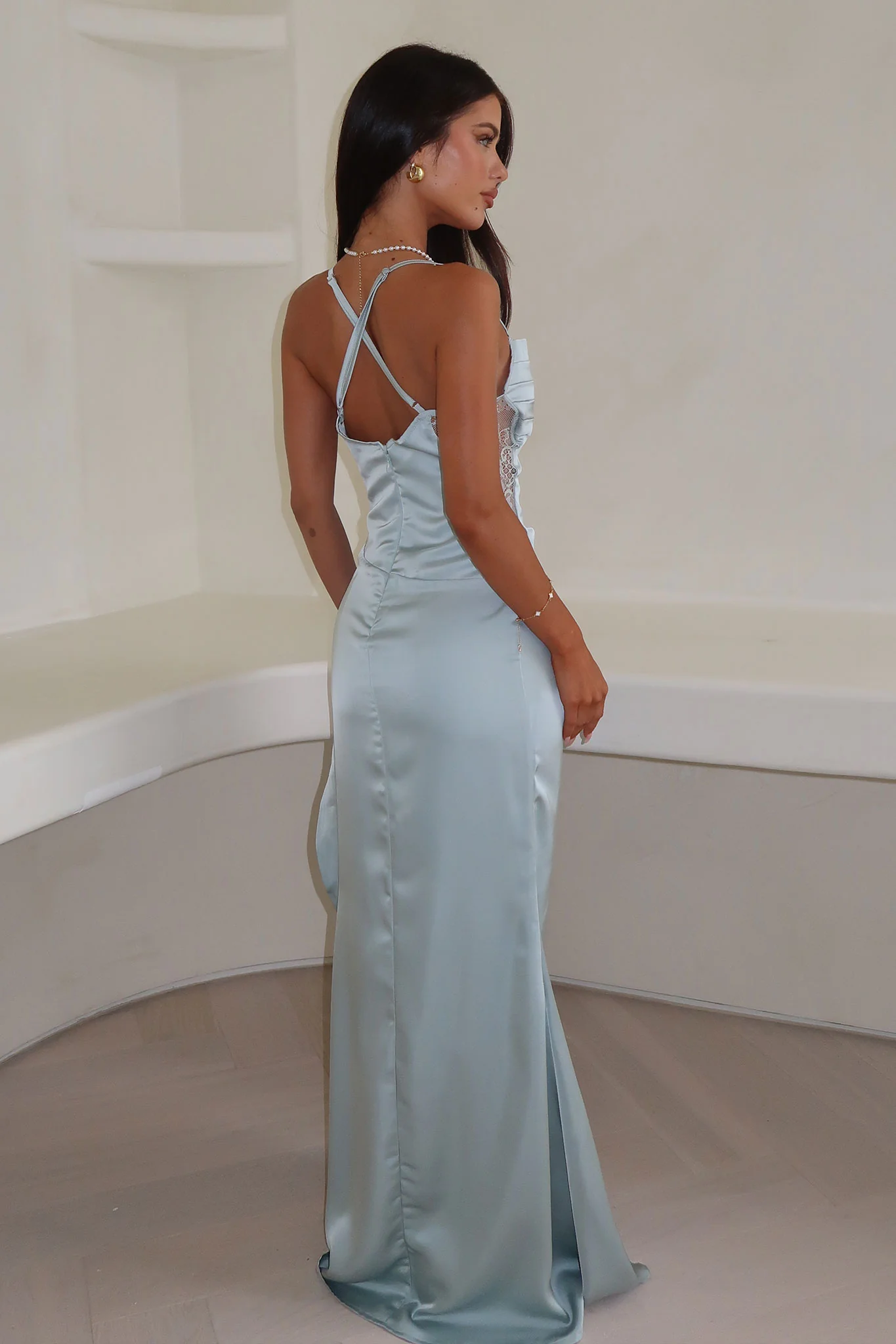 Sonnet Satin Maxi Dress - Sage - XNAUWBI